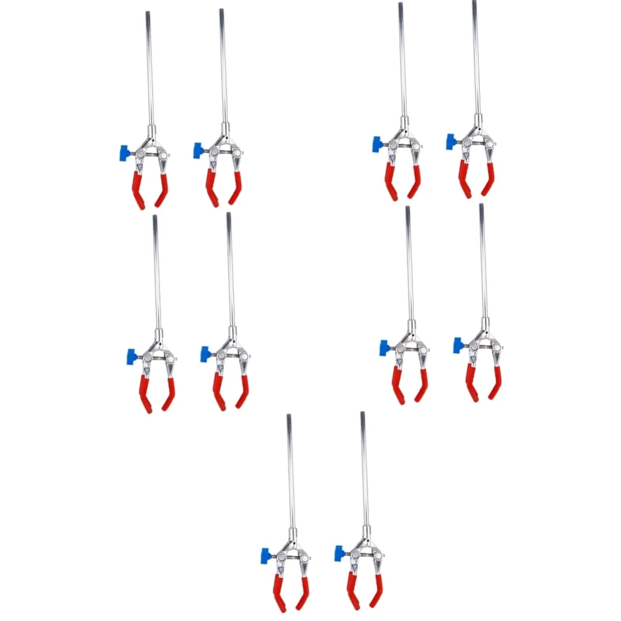Mobestech 10piezas Abrazadera De Tres Garras Para Frascos y Tubos De Ensayo Soporte Ajustable De Acero Inoxidable Para Laboratorio Para Experimentos Científicos