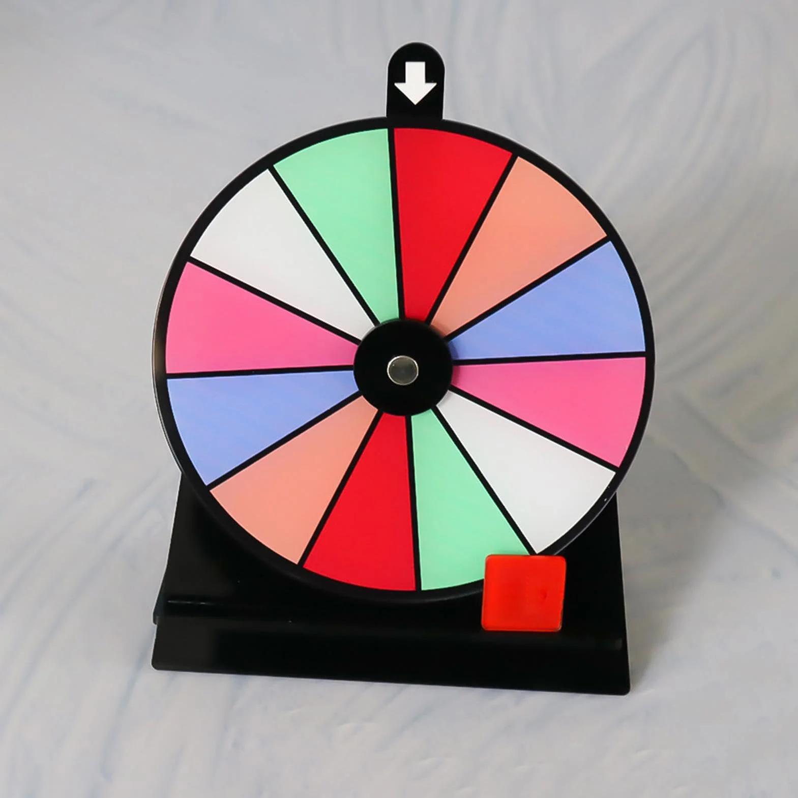 Rueda de premio de ruleta de la fortuna de 12 ranuras con borrado en seco, juego giratorio desmontable antideslizante con soporte para mesa