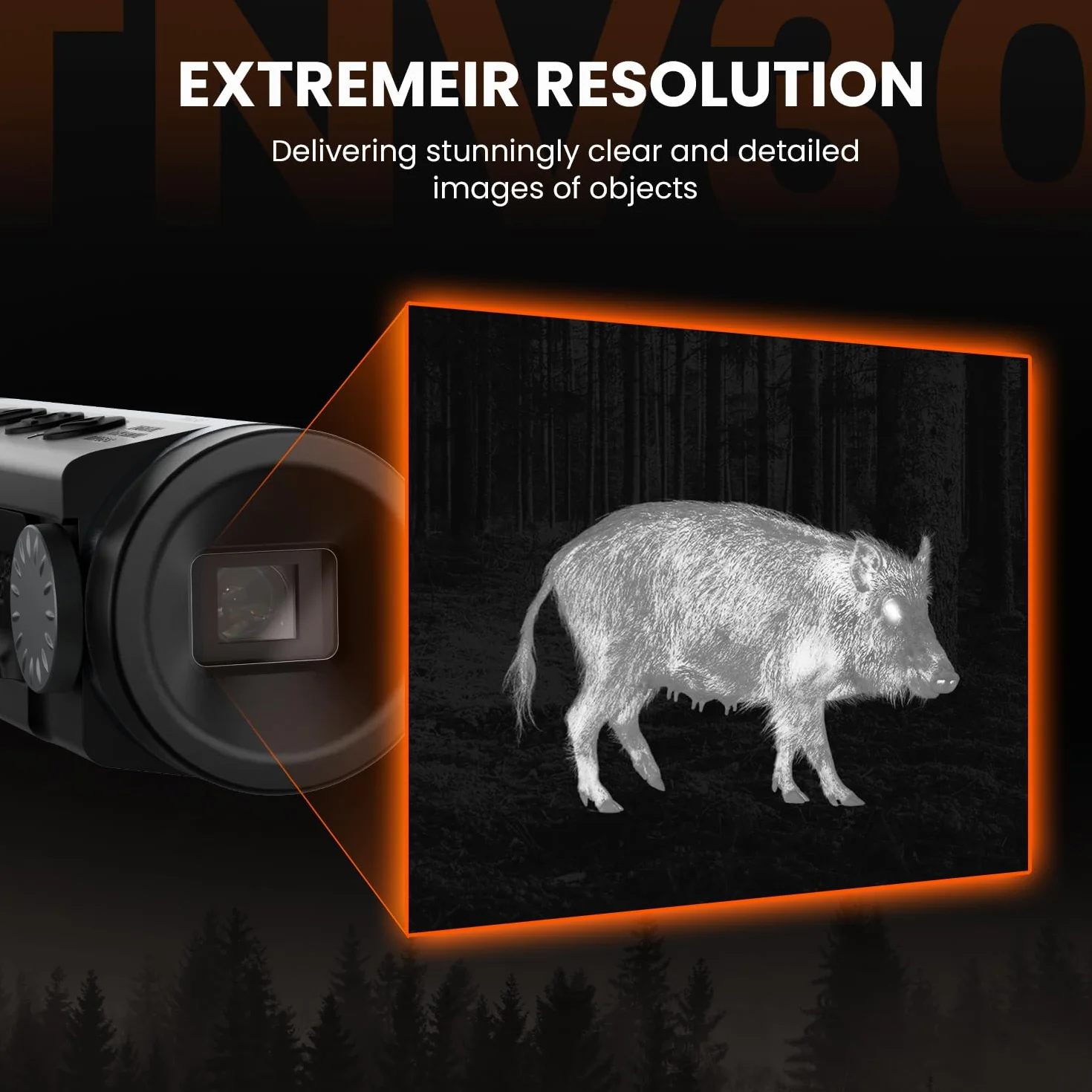 MiLESEEY TNV30 Pro 25 mm Thermal Imaging Monocular 384 x 288 (50 Hz) Thermal Night Vision for Hunting, OLED Screen with 8X Digital Zoom