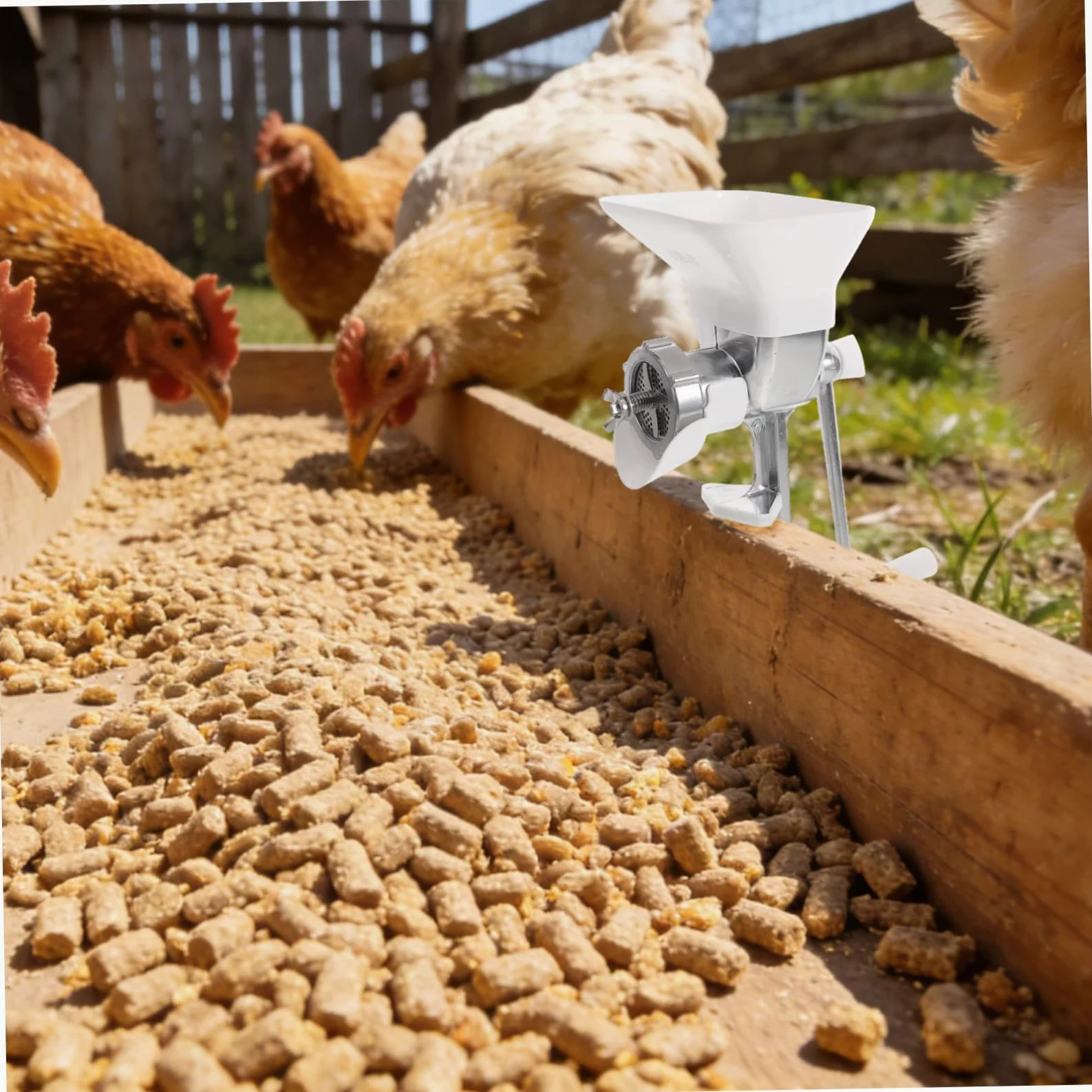 ibasenice Máquina Manual Estructura Resistente de Hierro y Plástico para Pellets de Alimento para Gallinas y Patos Adecuado para Granjas y Patios Domésticos