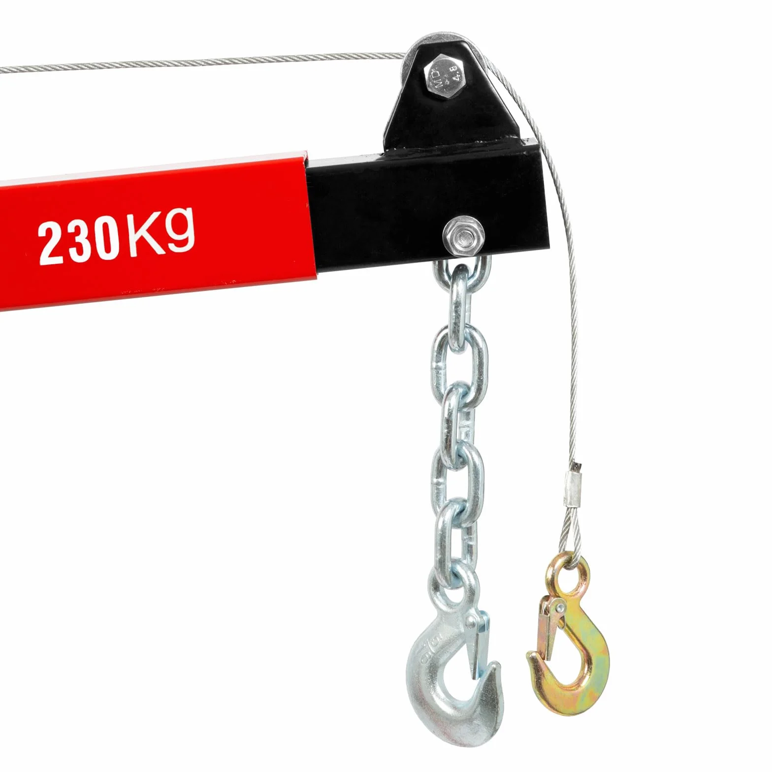 EBERTH Grúa pick-up 450 kg de capacidad de carga, cabrestante de cable, corona giratoria de 360°, base sólida para montaje en el suelo, plegable, grúa remolque con 1750 mm de altura de elevación