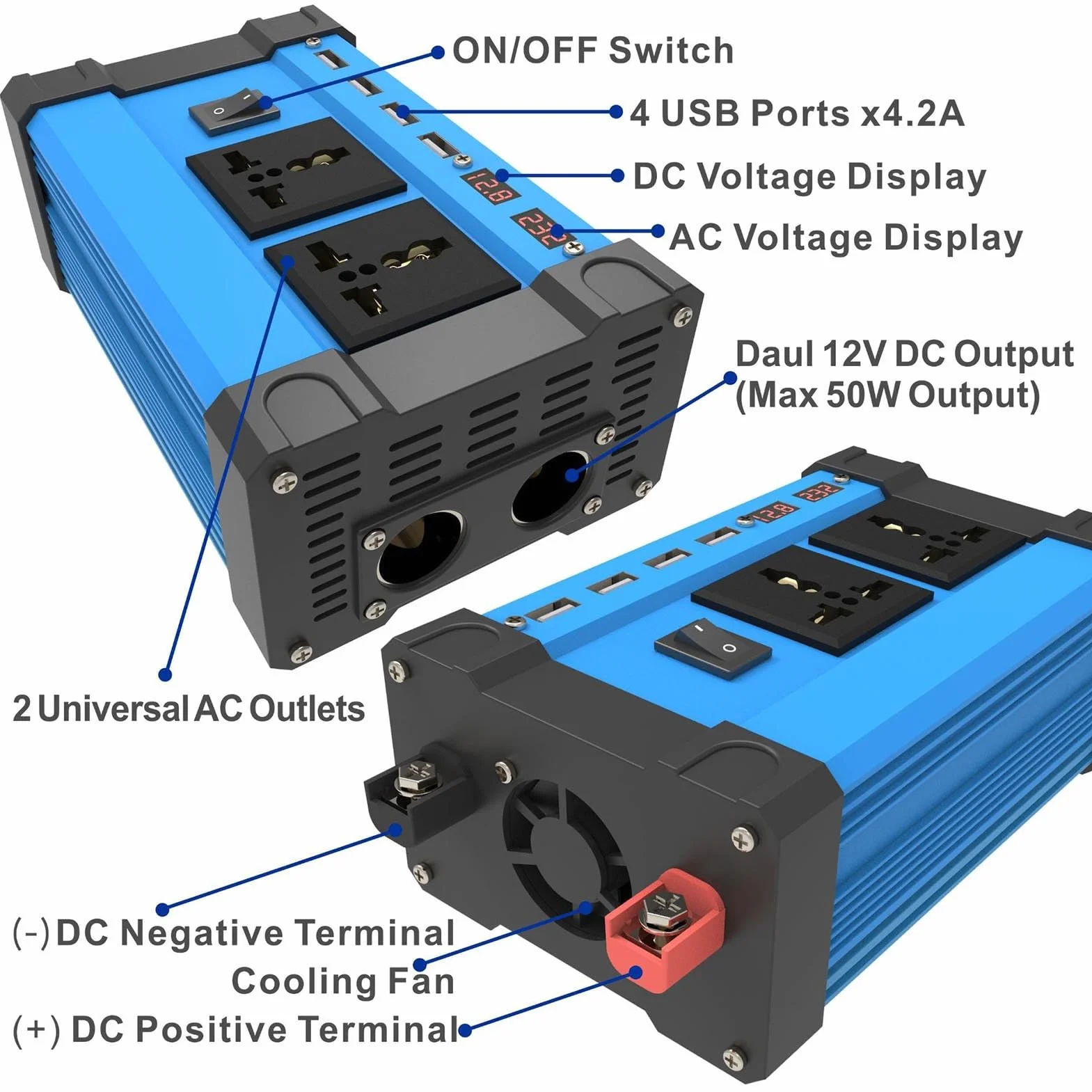 DADEA Kit de Panel Solar, Kit de Sistema Solar Doméstico de 300 W, Inversor de 12 V a 220 V, Panel Solar de 18 W 18 V con Controlador, Sistema de Generador Solar para el Hogar