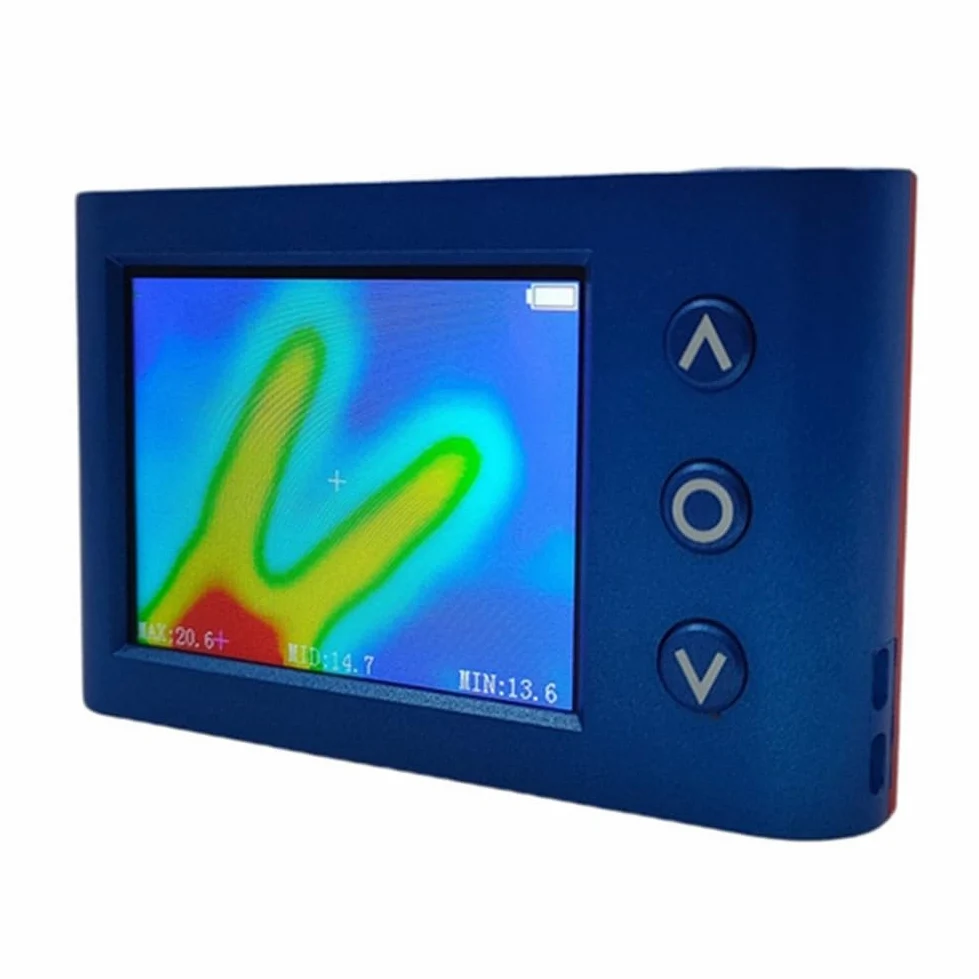 MLX90640 Termómetro infrarrojo digital, 32 x 24 pulgadas con LCD de 24 pulgadas, emisividad ajustable 01-099, detector de calor portátil recargable PCB y temperatura corporal