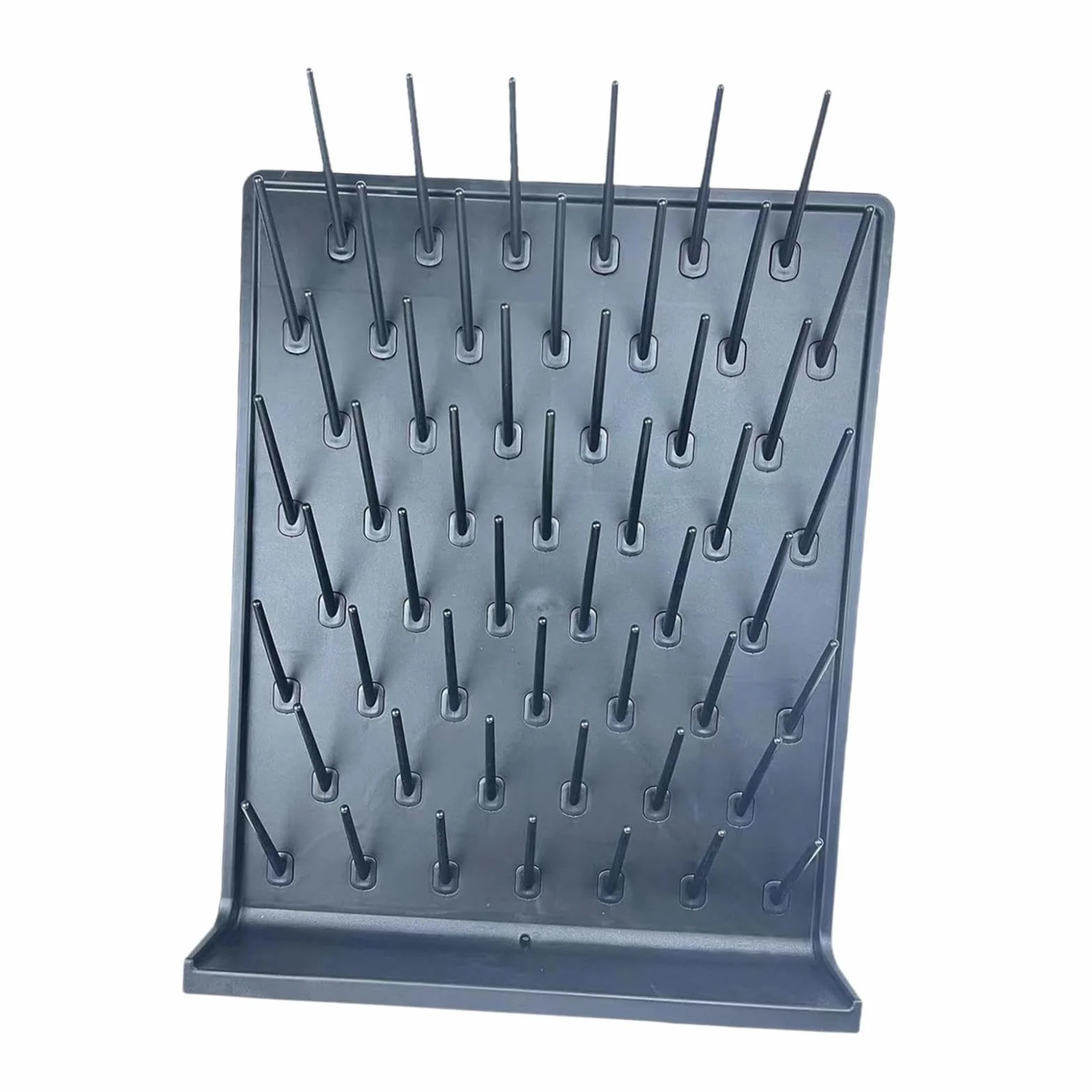 Oshhni Estante de secado de laboratorio, secador de tubos de ensayo, estante de drenaje de secado de laboratorio para cristalería y botellas de laboratorio, GRIS