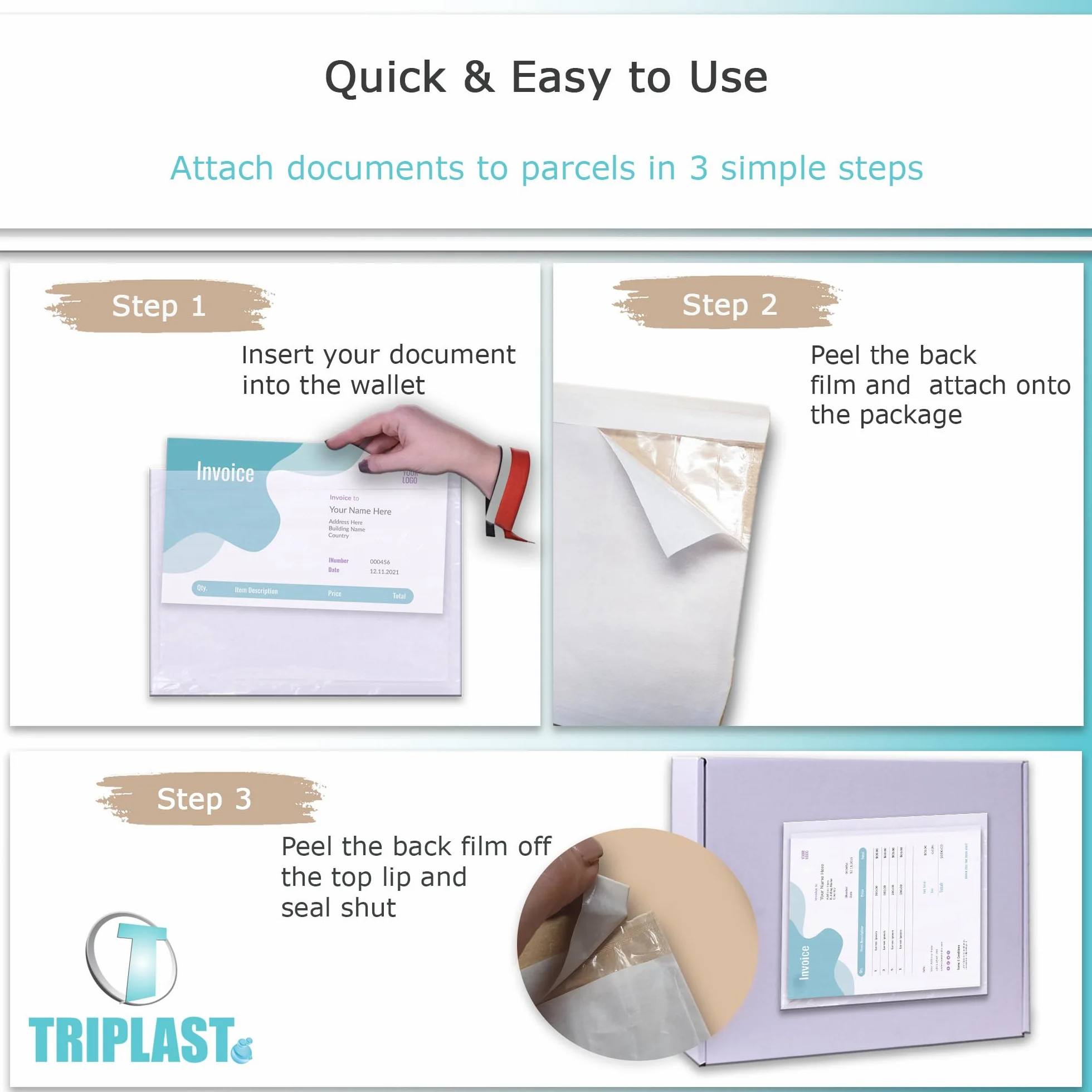 Triplast 200 sobres A6 lisos para documentos 158 x 110 mm transparentes con cierre autoadhesivo