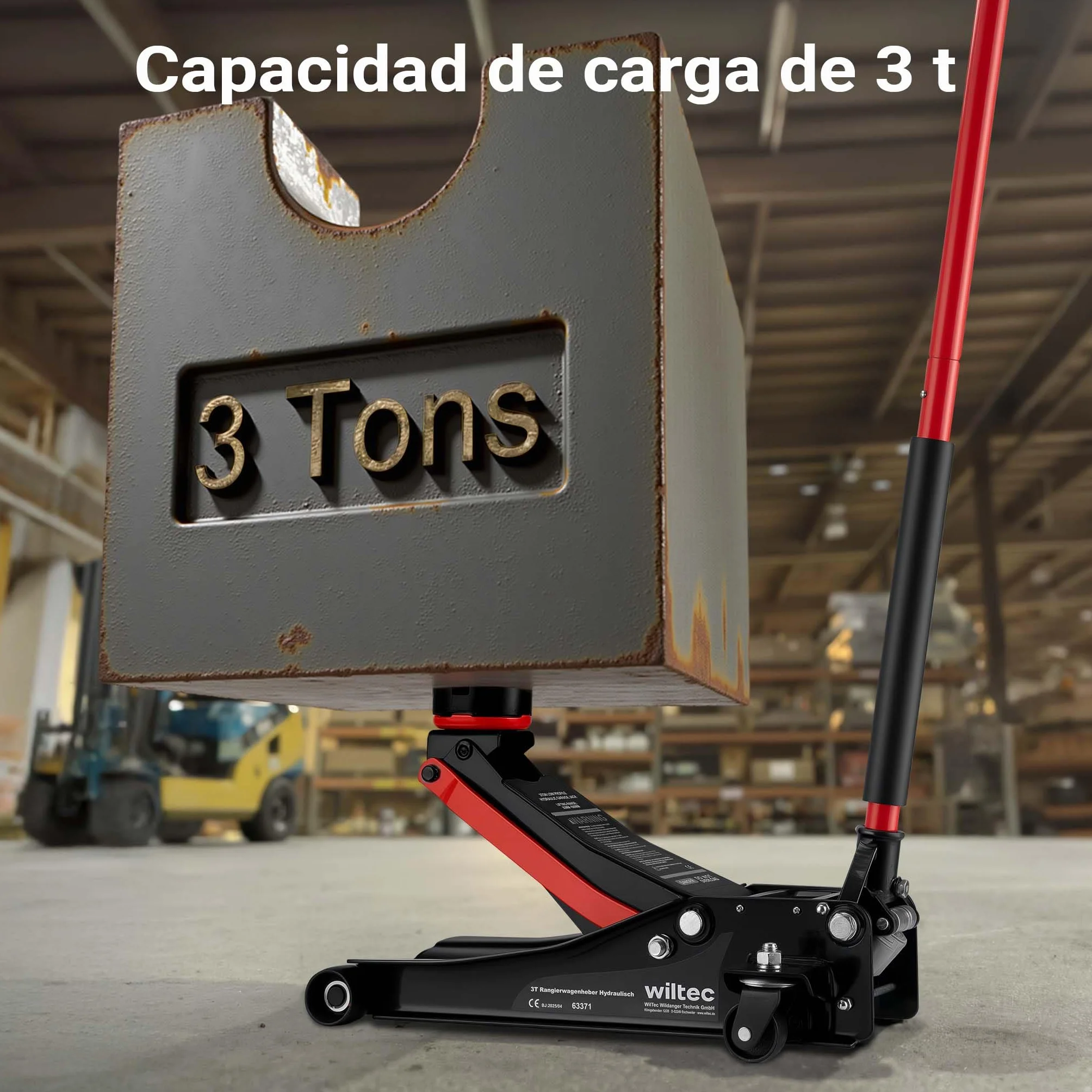 XPOtool Gato hidráulico de Perfil bajo 3 t con Bomba Doble, Altura de elevación 85-500 mm para elevar Coches y Otros vehículos Gato de maniobra Gato de Carretilla