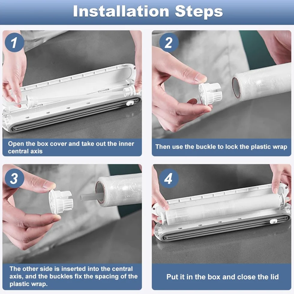 LPAMABA Dispensador de Film y Papel Aluminio, Dispensador de Película Plástica Magnético, Cortador Film Transparente y Aluminio, Organizador de Papel de Aluminio y Film 30cm de Ancho para Cocina