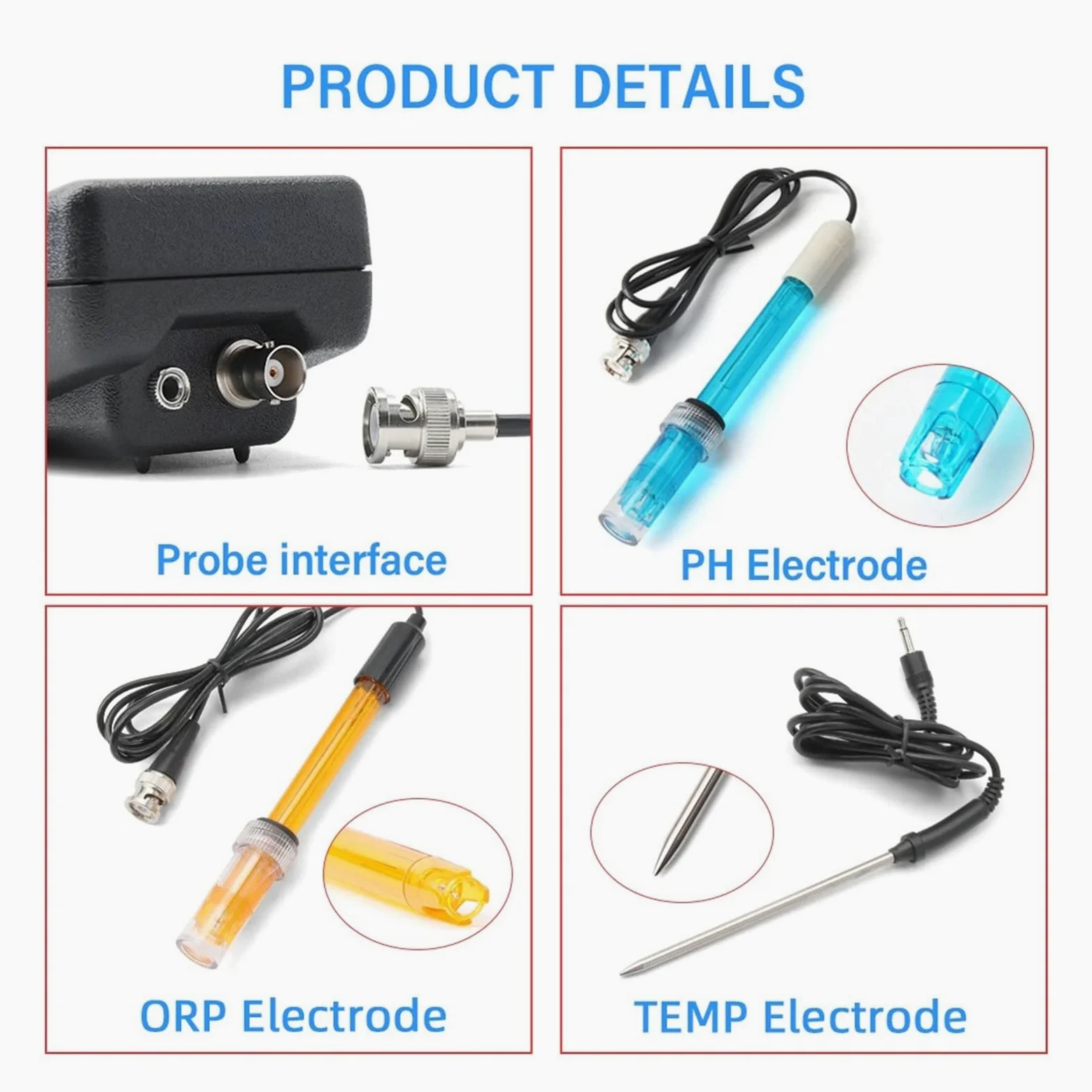 sonda de ph Medidor de pH y medidor de temperatura ORP PH-8424 Probador digital de calidad del agua 0-14 pH(1.2M probe Meter)