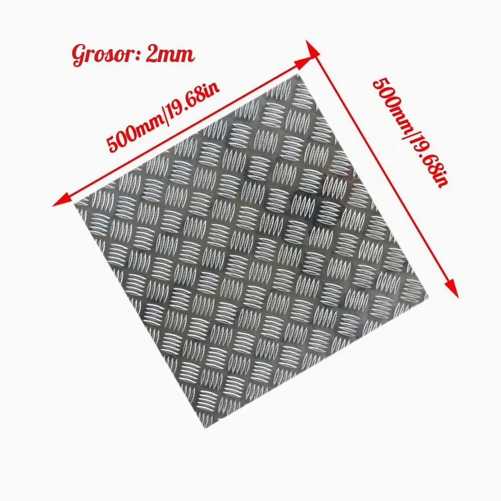 Chapa de Aluminio, diseño de Productos de construcción Placa de Aluminio Antideslizante tratable térmicamente y Resistente a la corrosión,3 * 500 * 500mm
