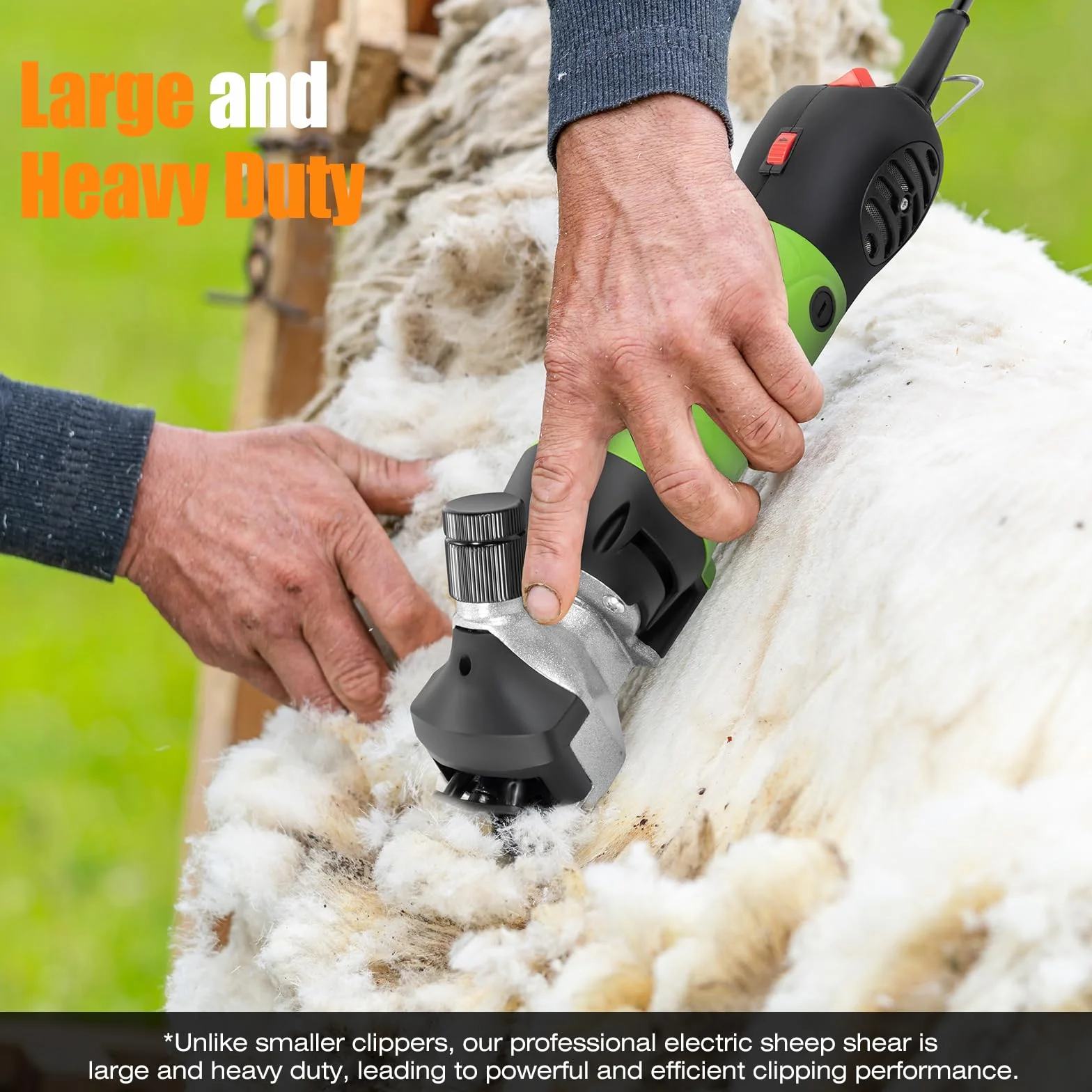 TAKEKIT Tijeras para ovejas, 500 W, profesional y resistente, para aseo, 6 velocidades, cortadora eléctrica de animales para alpacas, llamas, corderos y ganado grande con pelaje grueso