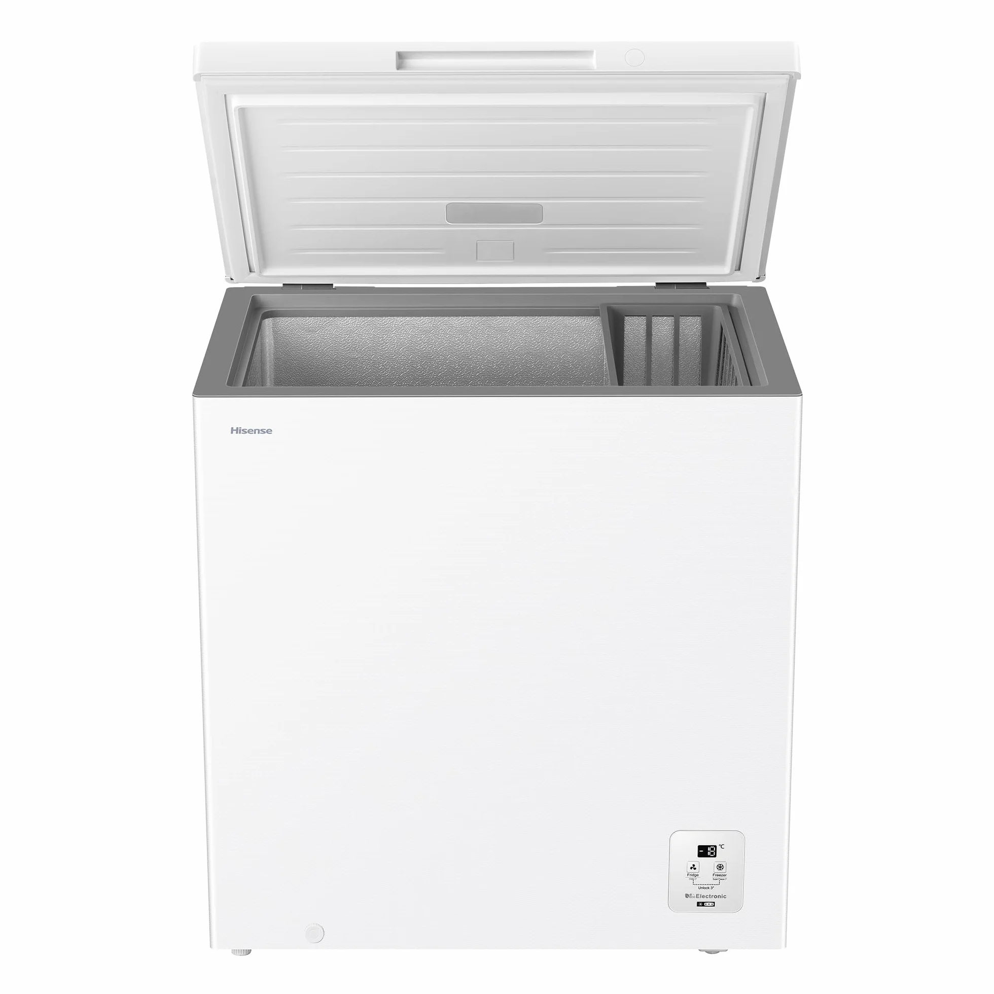 Hisense Arcón Congelador Horizontal 198L 86cm Congelación 360° Congelador Convertible Control Electrónico Temperatura Freezer Protect Blanco