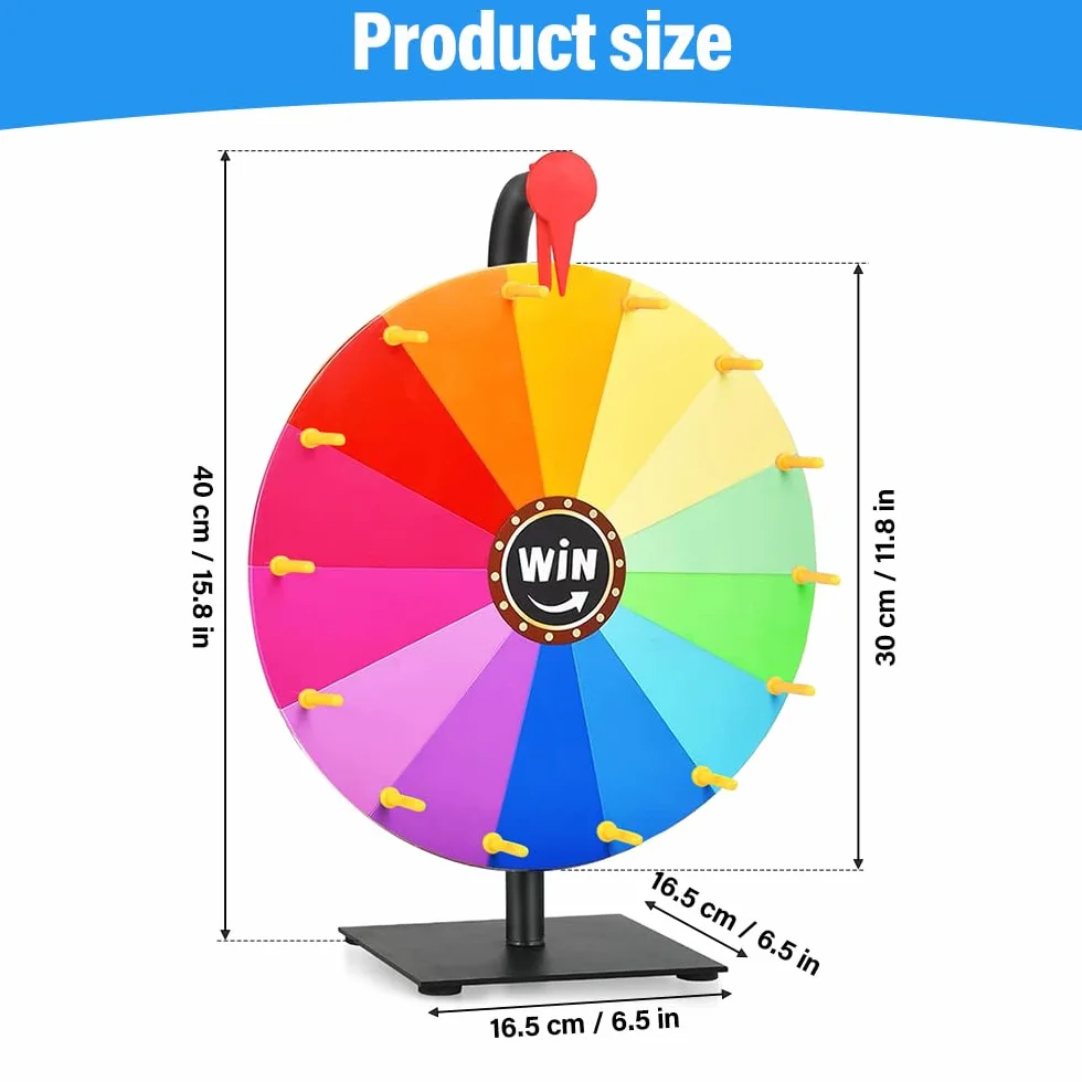 Rueda de la Fortuna 30cm Ruleta de la Suerte con 14 Ranuras Marcador y Borrador