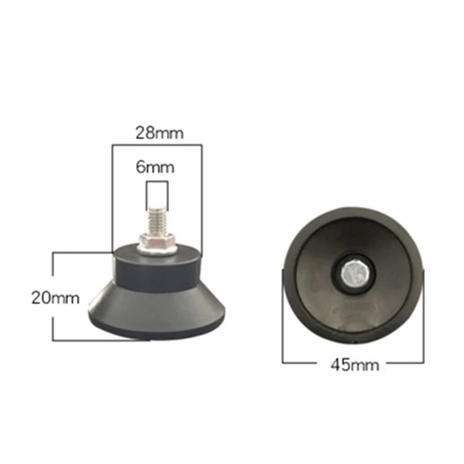Cushion de goma de absorción de choque, almohadillas de amortiguación de vibración de 4 PC con base de rosca M6 para aceite sin compresor de aire, bomba de vacío, equipo CNC