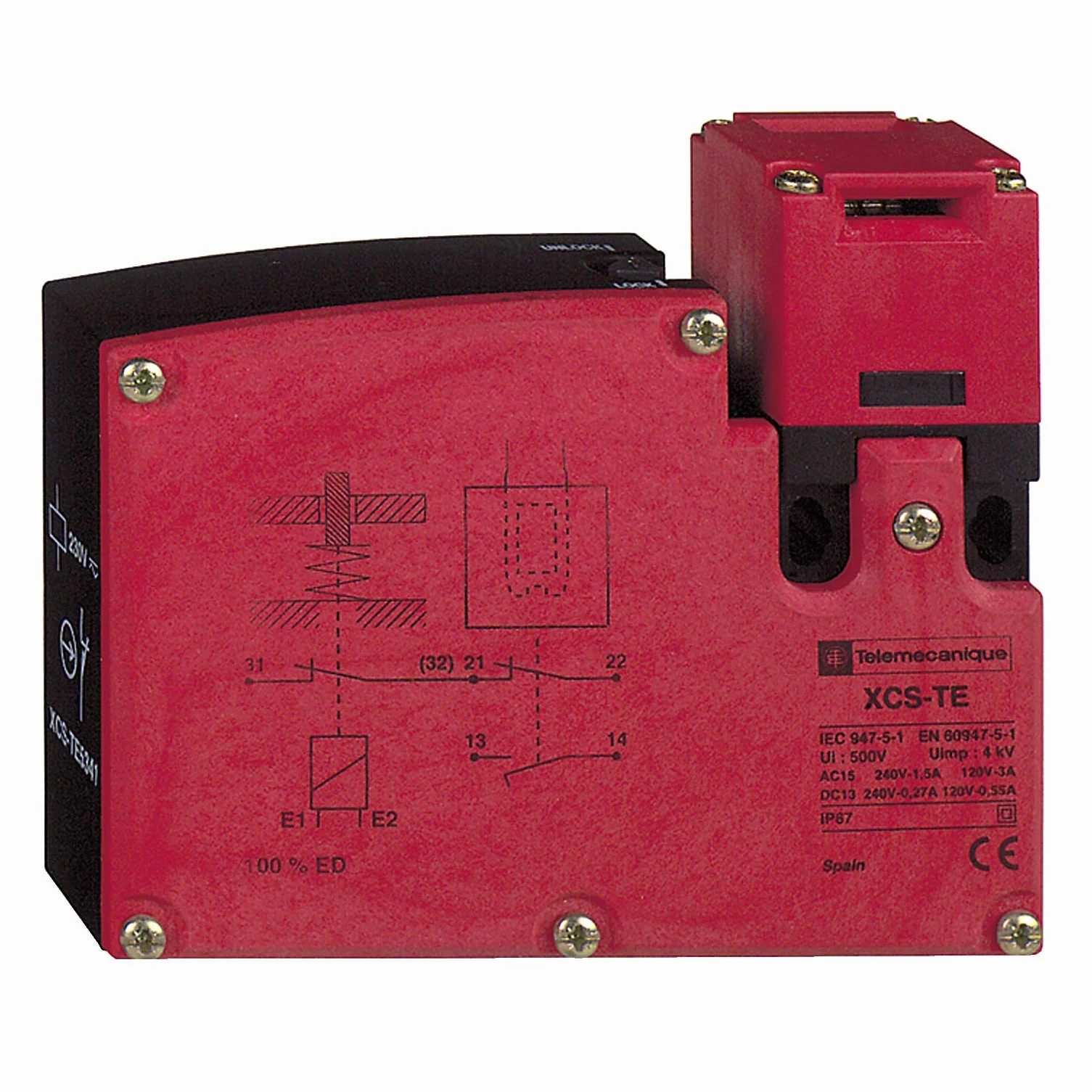 Schneider Electric XCSTE7311 Dispositivo Seguro, Plástico Enclavamiento