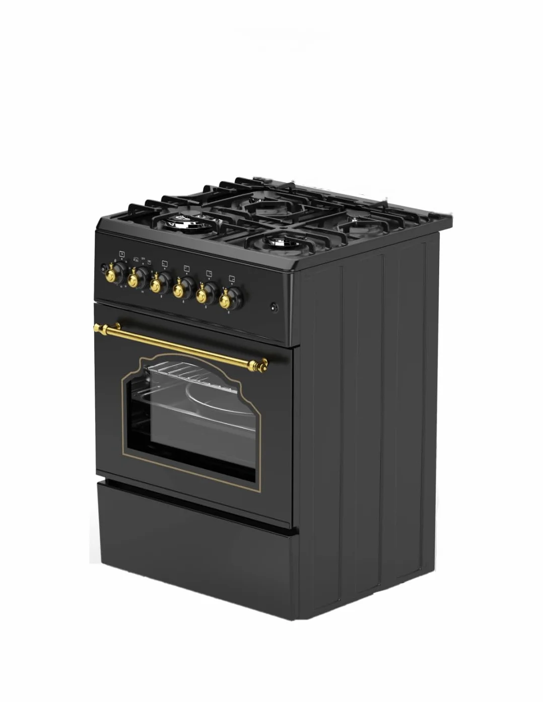 ALPHA Cocina de Gas VULCANO GOLD-60 Rustica Oro, Encendido automático, Wok