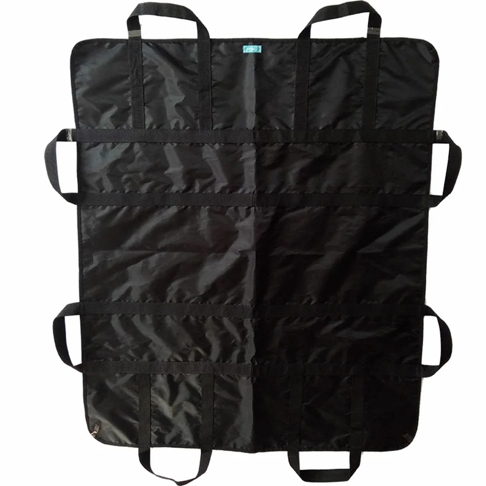 Almohadilla de cama con 8 asas para levantar el paciente, transferir, girar y reposicionar en la cama, sábana reutilizable y lavable, color negro