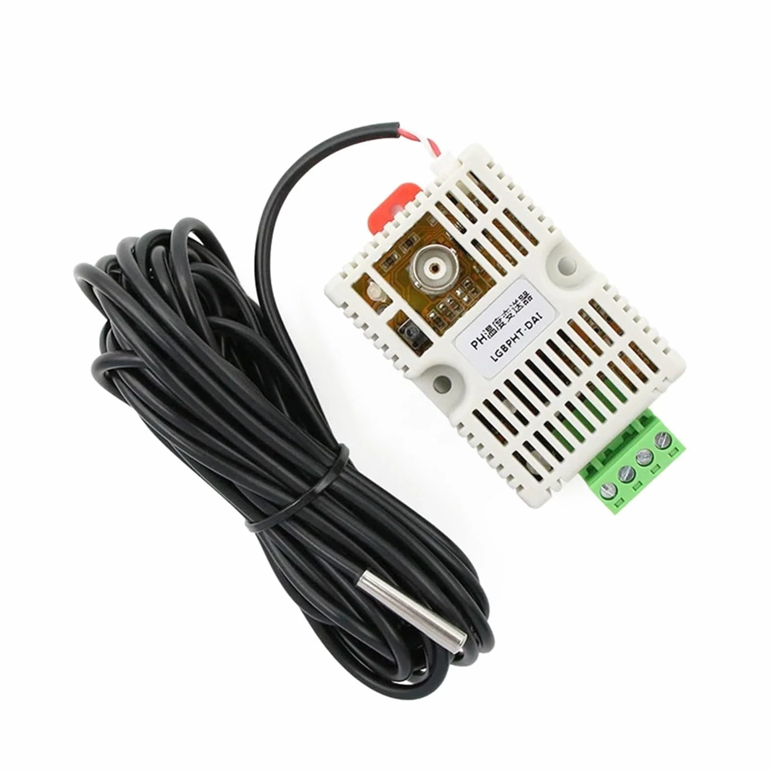 Módulo Sensor de detección de transmisor de Temperatura de PH del Agua Voltaje 0-5V 0-10V 4-20mA Salida RS485 Sensor de PH electrodo BNC (Color : BL-T-V10)