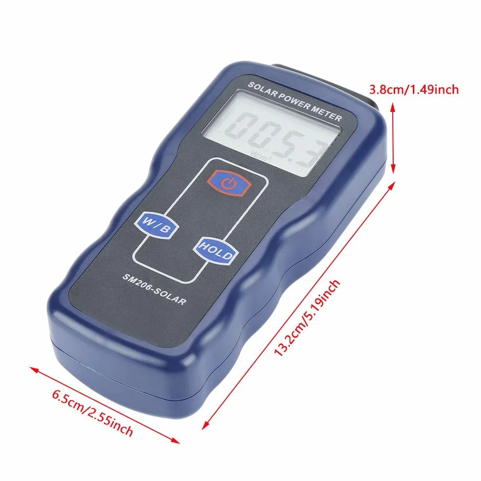 SM206 Medidor de Energía Solar de Energía Solar Tester Medidor de Irradiación Solar Medidor de Radiación Probador de Medición Herramienta de Prueba