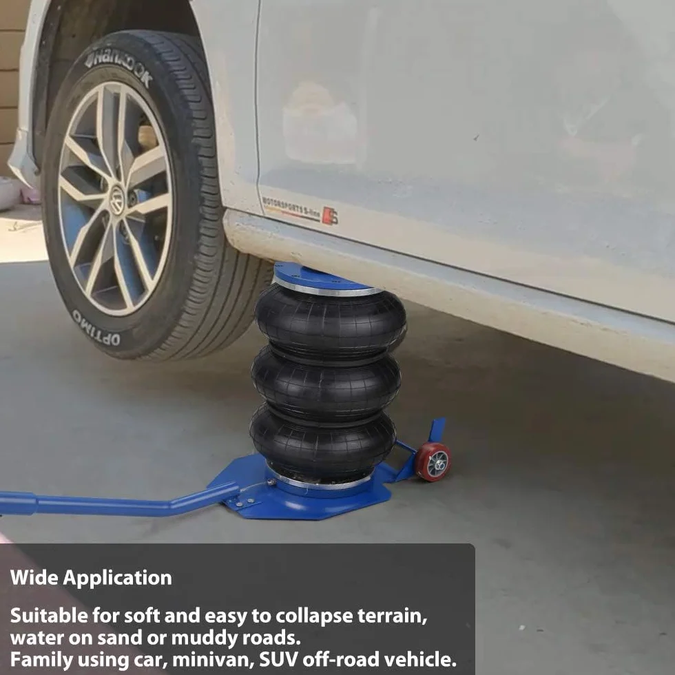 Anbull Gato Neumático Carga de 3 T,Gato neumático de Aire para Coche Automóvil Altura de Elevación de 450mm airbag Grueso Mejorado