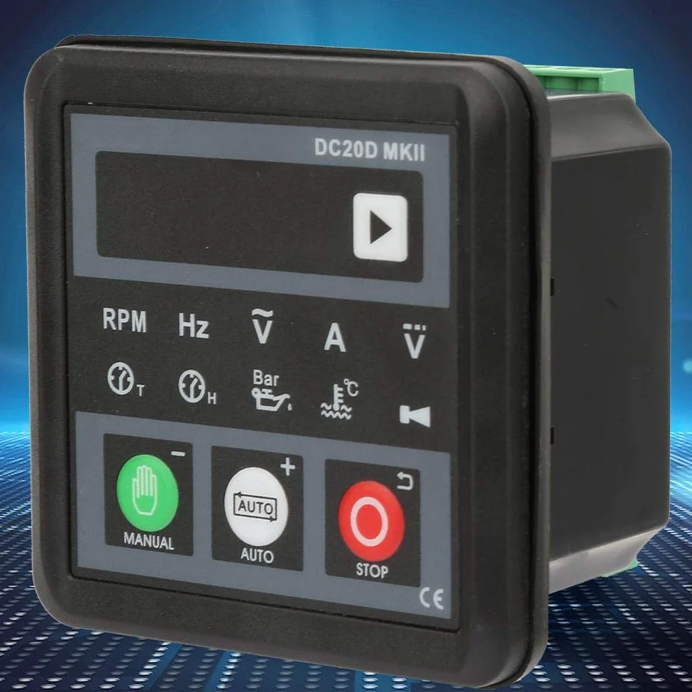 Controlador de generador,Módulo de arranque automático de generador electrónico DC20D MKII,panel de control para motor o generador,arranque/parada automáticos,indicación de protección y alarm