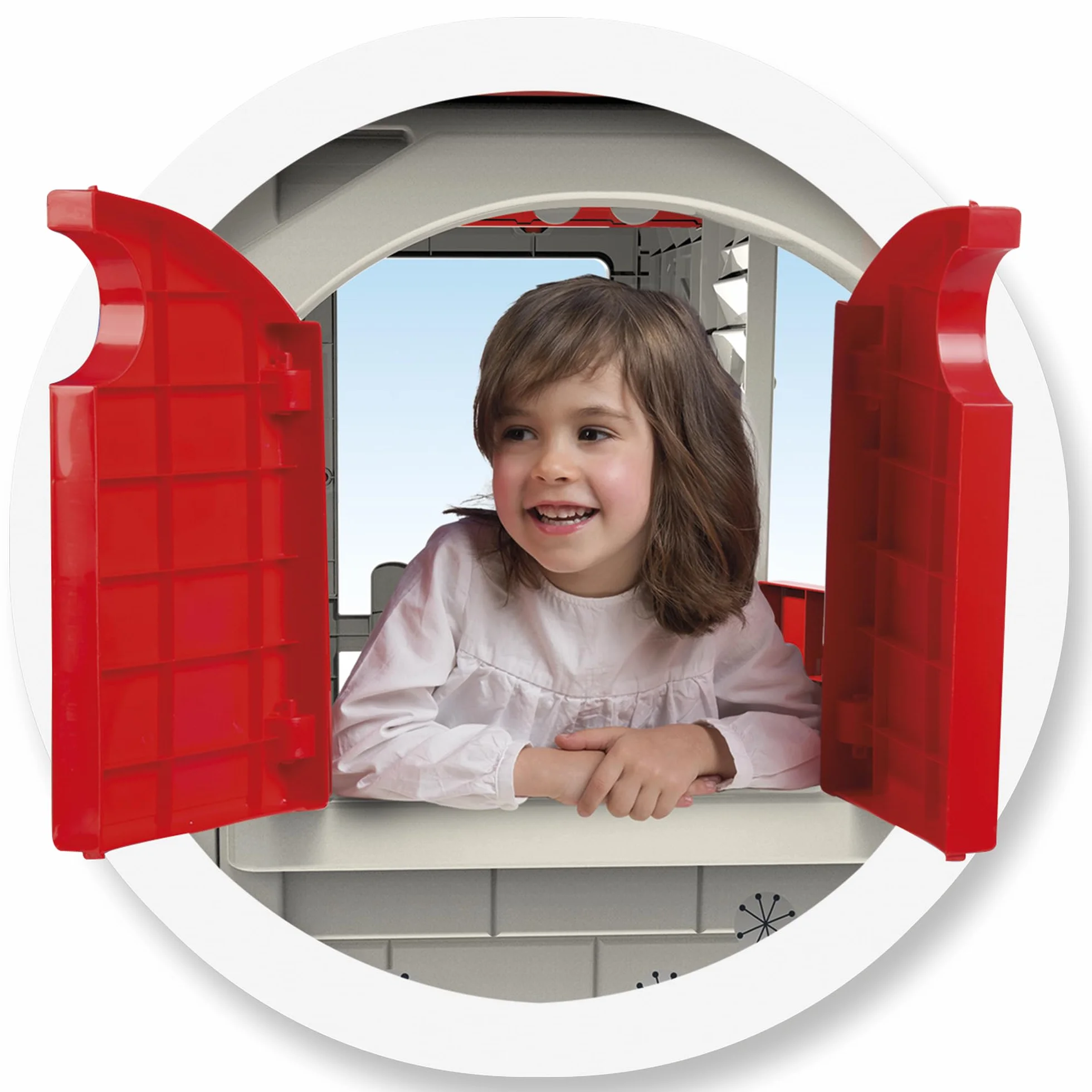 Chicos Grand Cottage XL Casita Infantil de Exterior Plástico Resistente Beige Tejado Rojo