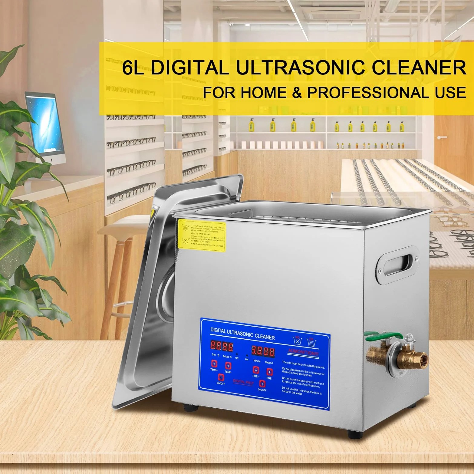 Moh 6L Limpiador ultrasónico profesional, Limpiador ultrasónico, Limpiador digital Pantalla ultrasónica (6L), Limpiador Ultrasónico Digital 6L