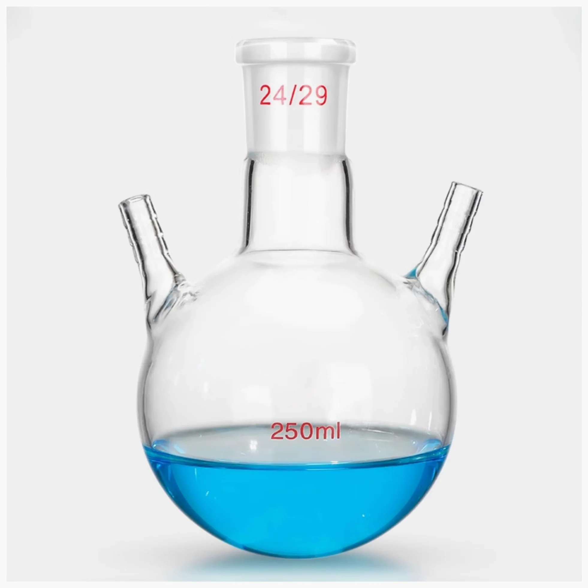 Matraz de doble rama con tubo de rama, matraz de reacción de fondo redondo esférico de vidrio, boca estándar(50ML/24)