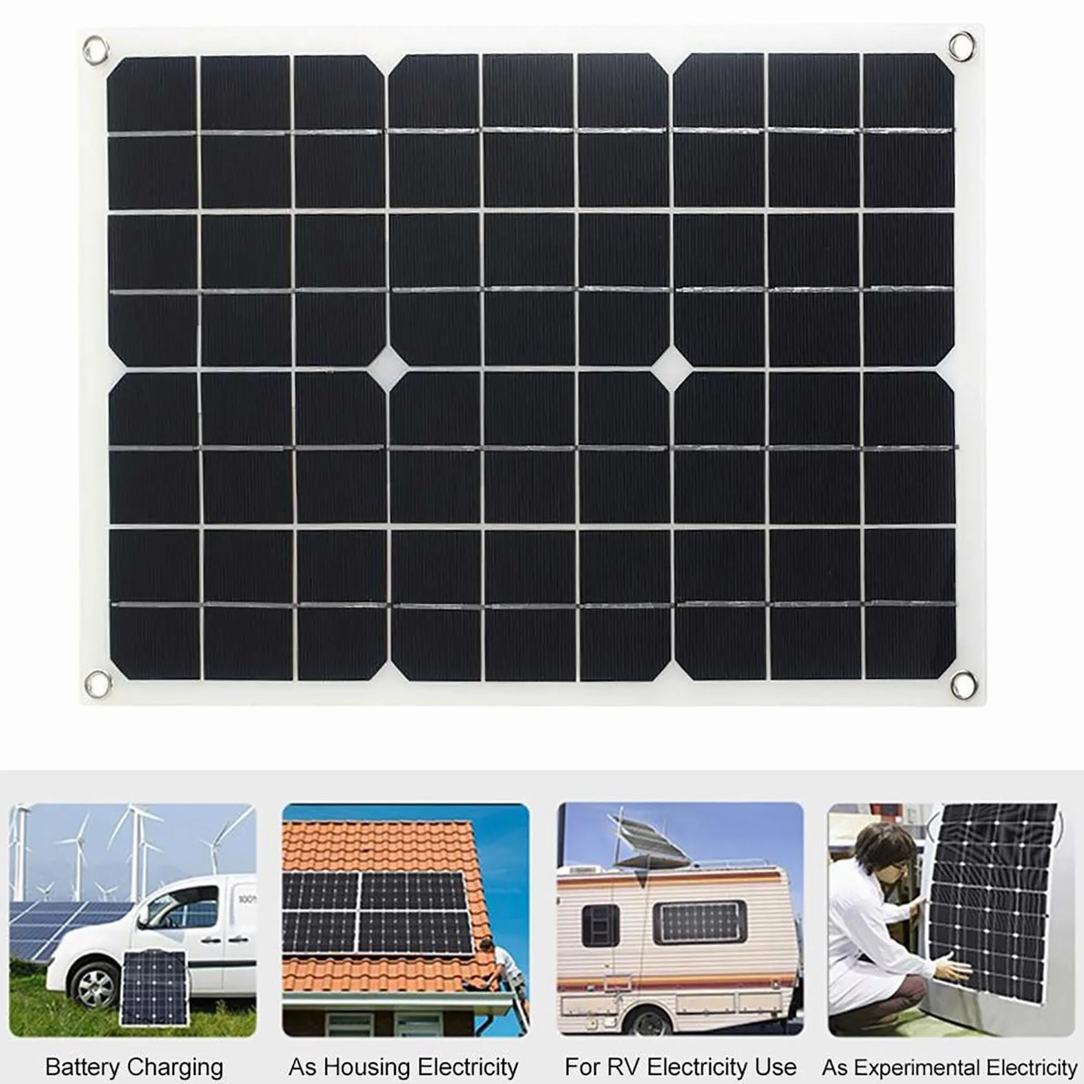Genérico Kit de Paneles solares con inversor, de energía Solar con inversor de energía y Paneles de energía de 4000W, Panel Solar y Kit de Controlador, Controlador automático de Carga Solar para RV