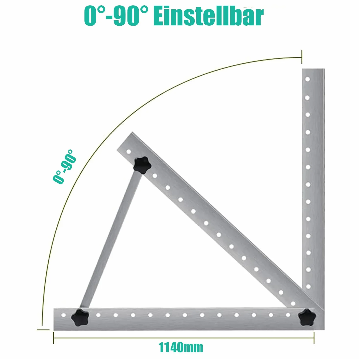 Warmfay 4 unidades de soporte para panel solar, 114 cm, 45 pulgadas, soporte de aluminio para central eléctrica de balcón con estructura de montaje, ángulo ajustable 0-90°, 100 W-1200 W, módulo solar