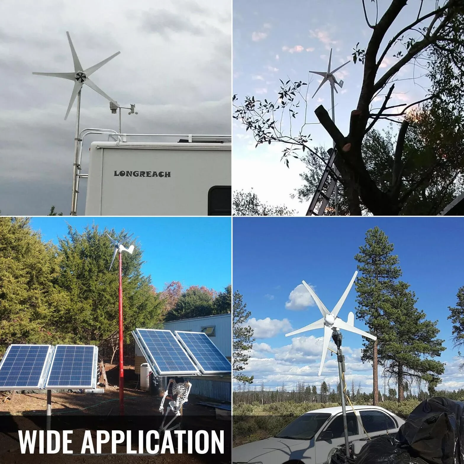 Aerogeneradores 500W 5 Blades Energía libre Molino de viento 12V 24V Energía eólica Pequeño Generador de Turbinas de Viento Generador MPPT Controlador para uso en el hogar Energía y eólica