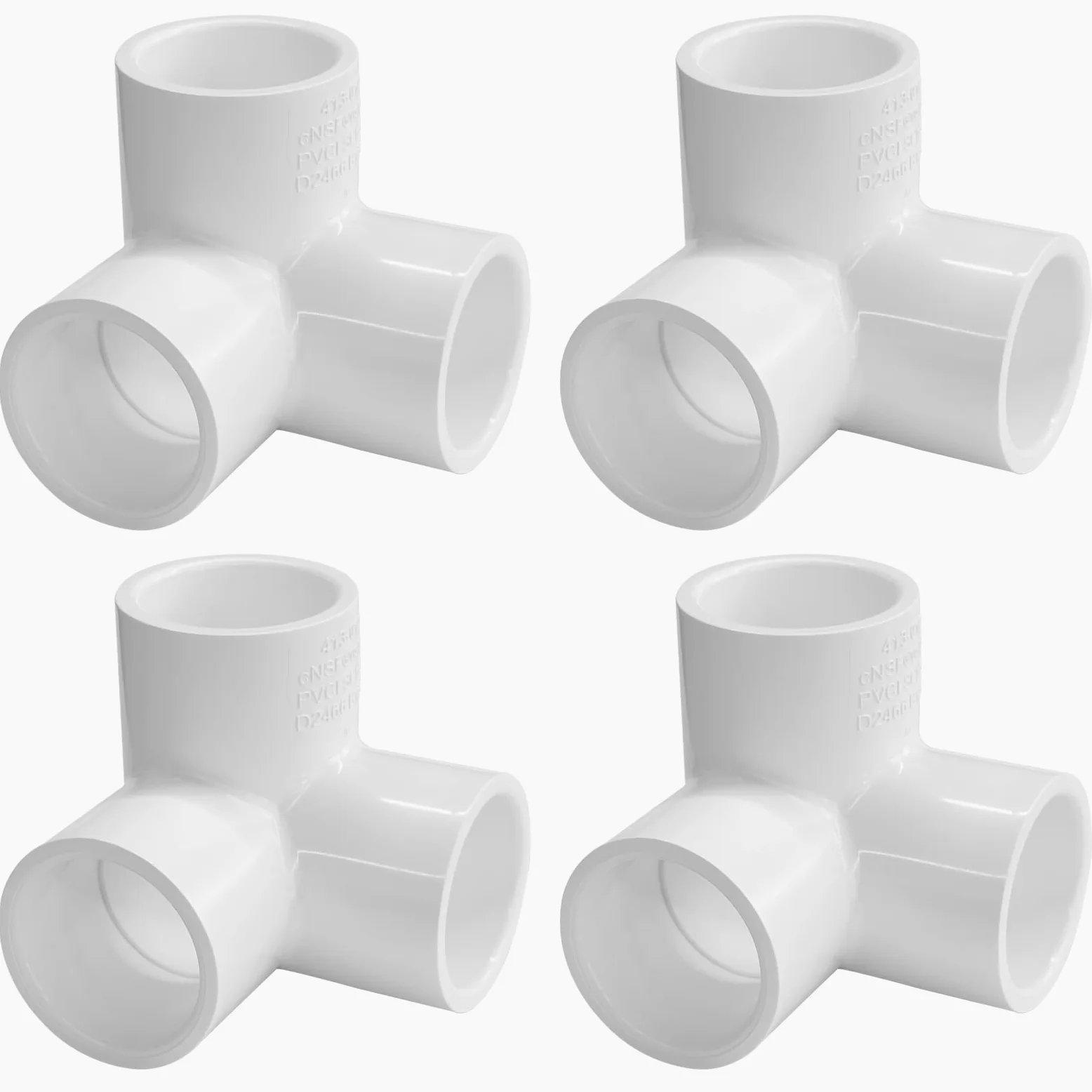 LESSO - Conector de codo de 3 vías de PVC de 1-1/2 pulgadas, accesorios de tubería de PVC de 90 grados, conector de salida lateral resistente para fontanería, muebles de bricolaje, invernadero