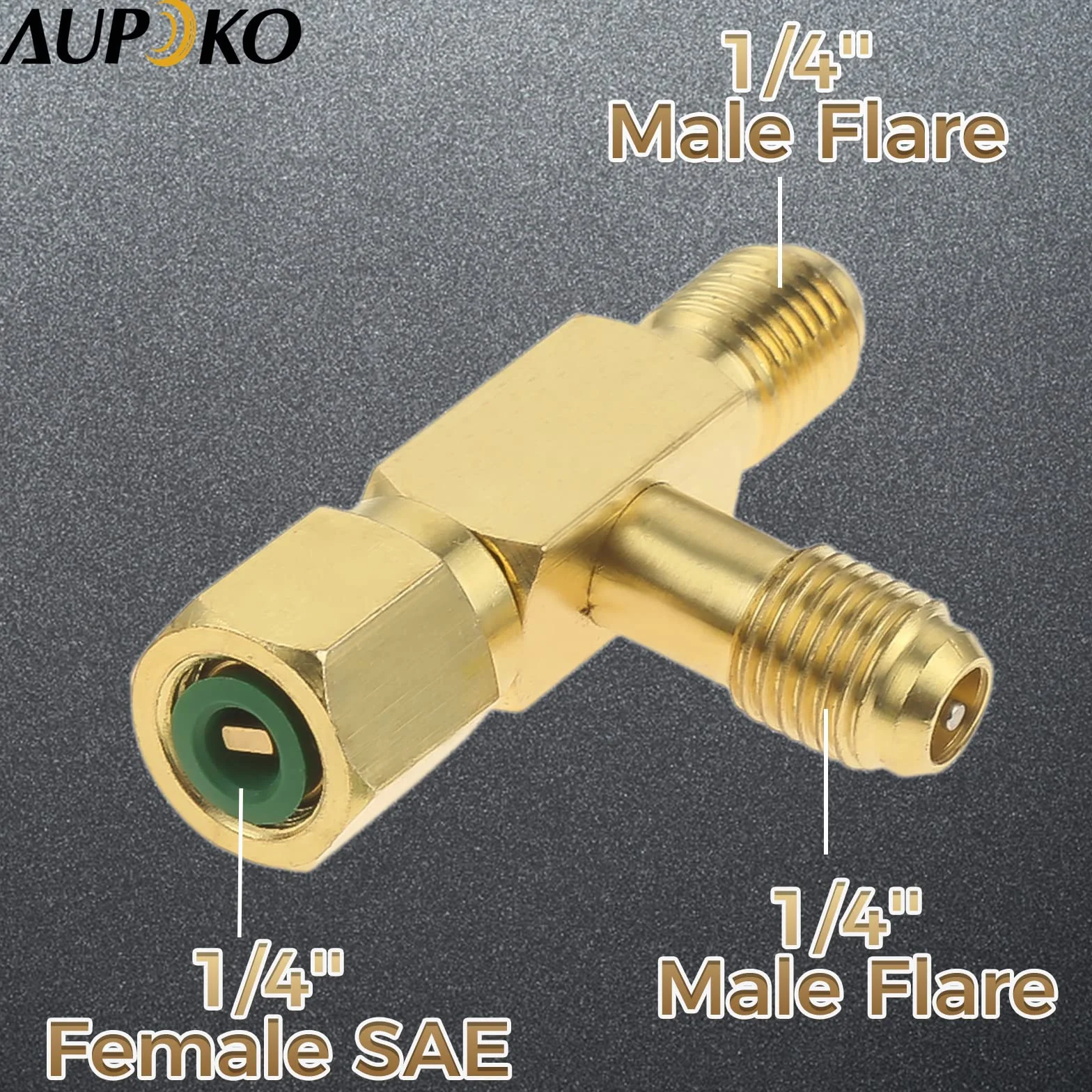 Aupoko Acoplador de acceso rápido en T, adaptador de núcleo de válvulas de 1/4 pulgadas con conector giratorio
