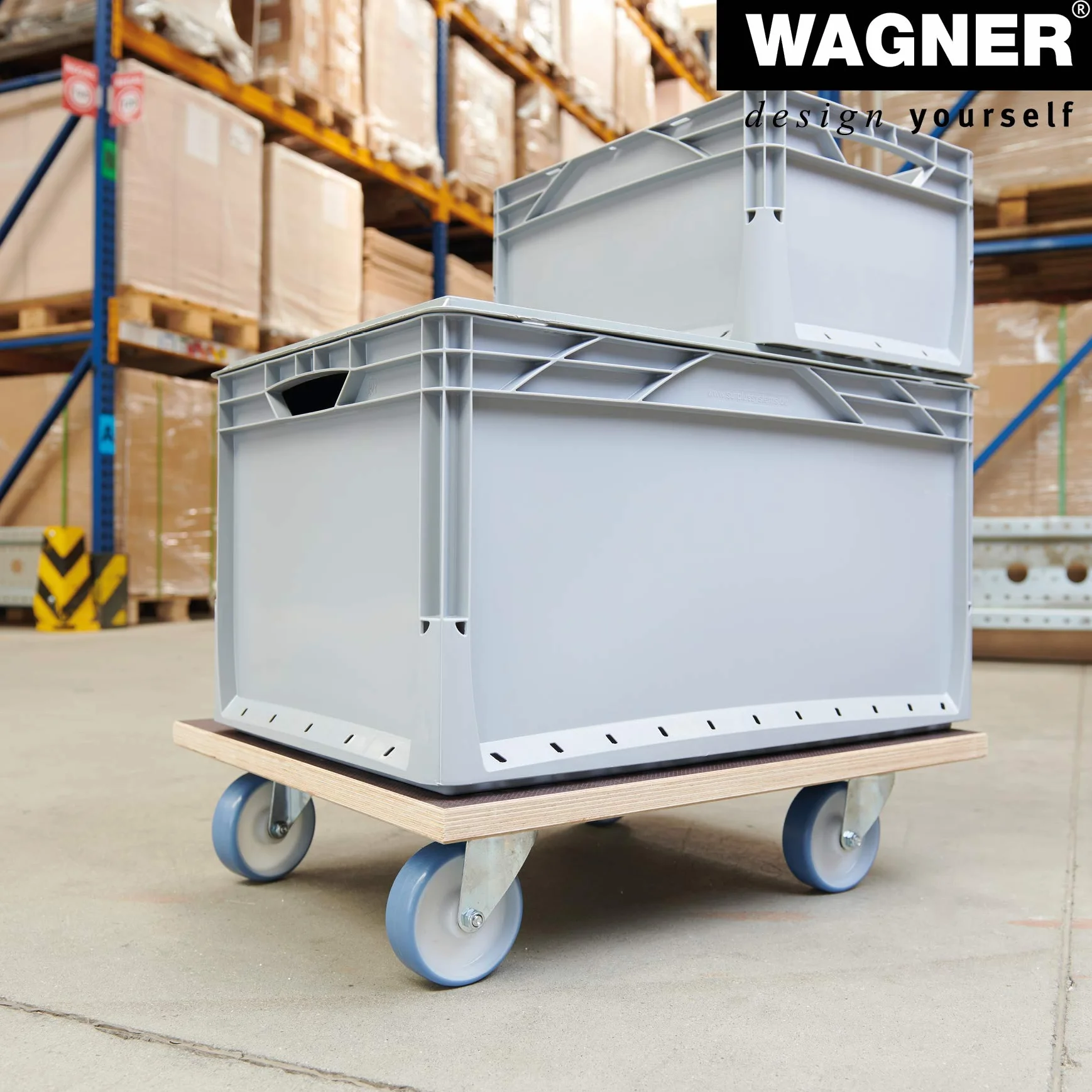 Wagner Plataforma de Carga MM 1145-59 x 49 cm - para Electrodomésticos y Muebles, 500 kg de Capacidad de Carga, Agujero de Agarre, Antideslizante, Certificado FSC® - 20114501