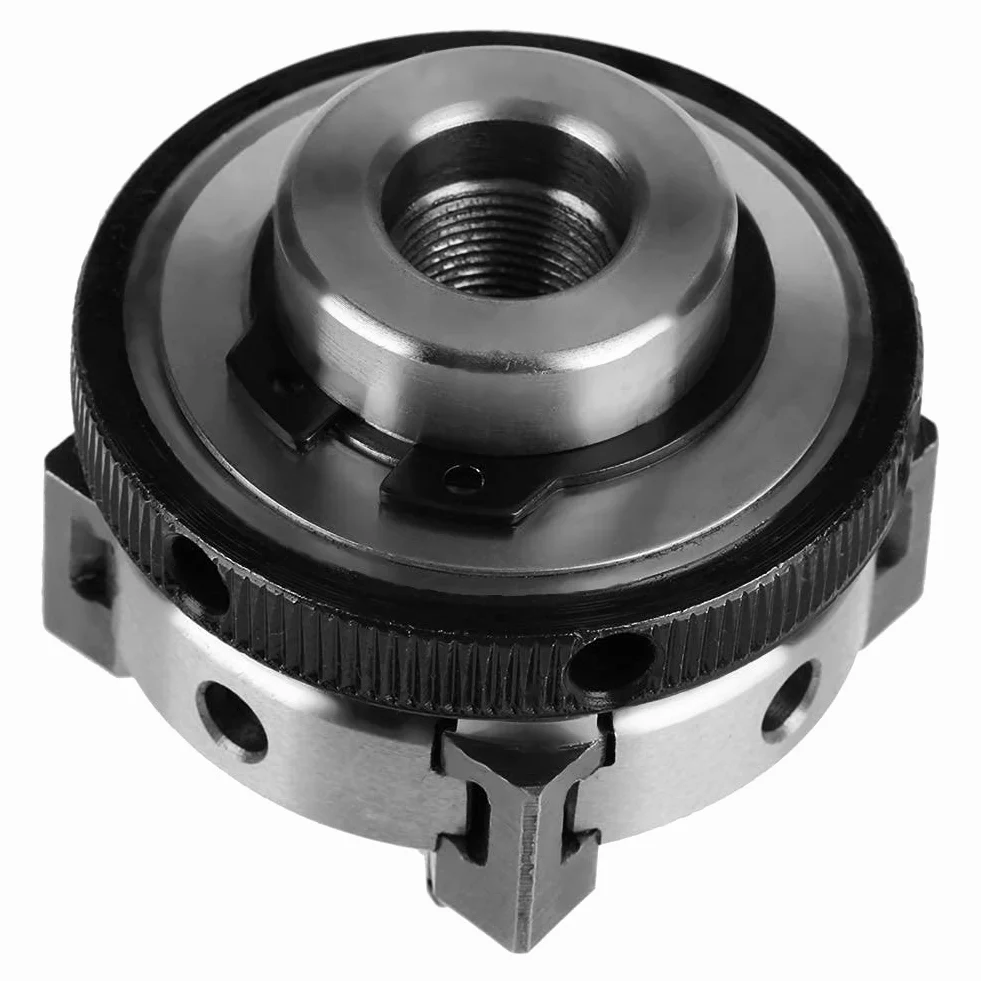 50mm Mini 4 mordazas Reversible autocentrante M14 Thread Mount Torno Chuck manual K02-50 con 2 piezas Barra de bloqueo