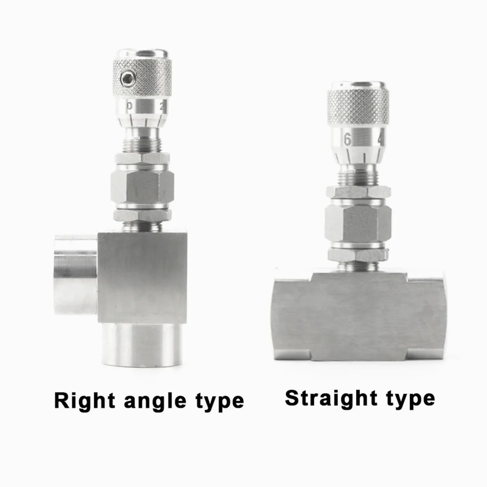 Válvula de aguja G 1/20.3 cm 1/10.2 cm 3/20.3 cm NPT 1/5.1 cm de acero inoxidable 304 controlador de válvula de regulación de flujo para agua, gas y aceite (rosca G, alta precisión, recta, 1/4