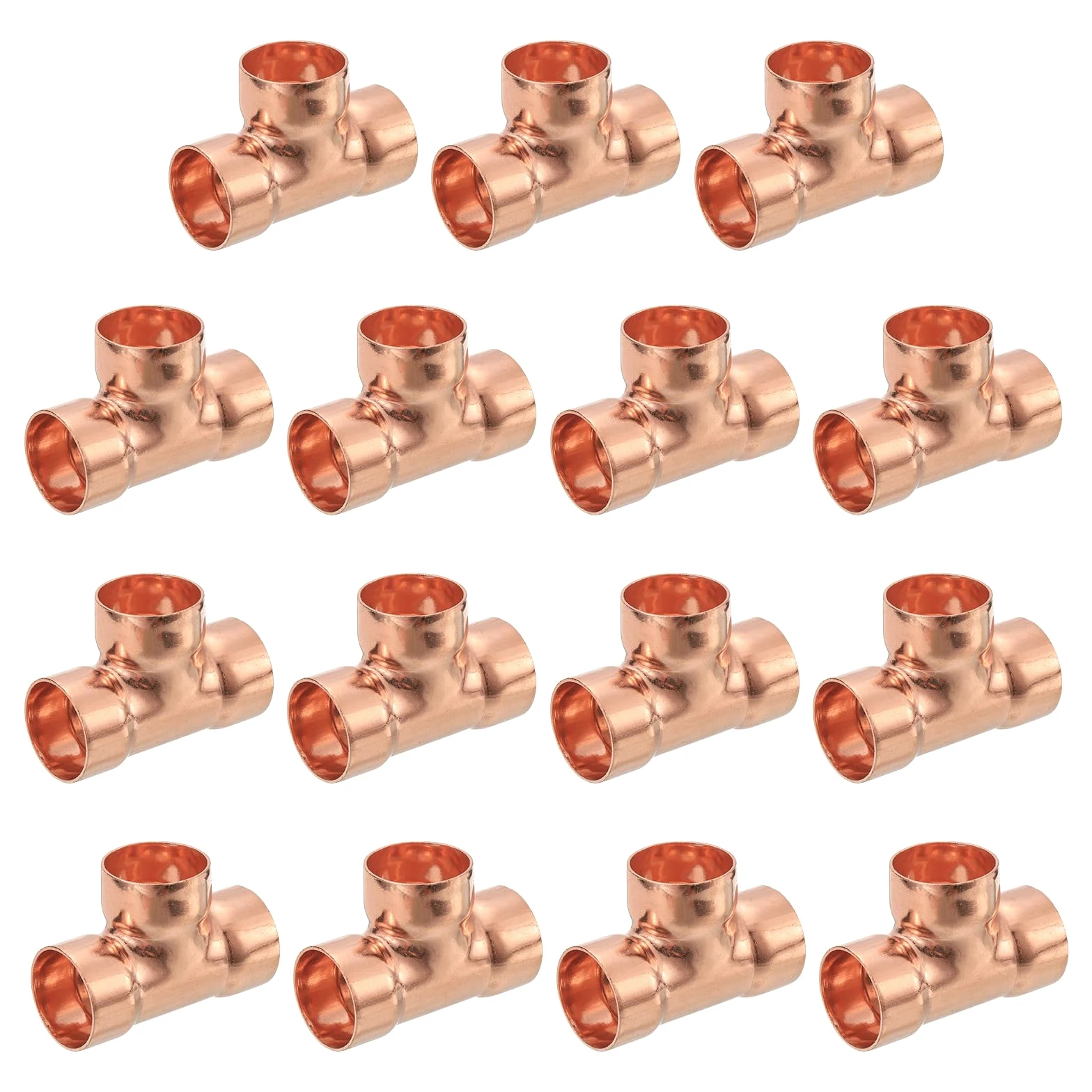 uxcell 25 conectores de cobre reductores de presión en T de 1 x 1 pulgada para suministro de fontanería y refrigeración