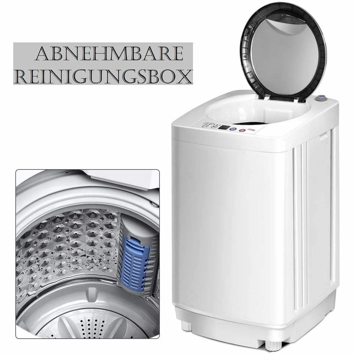 FANTASK Lavadora automática 3,5 kg 240 W carga superior 6 programas con centrifugado