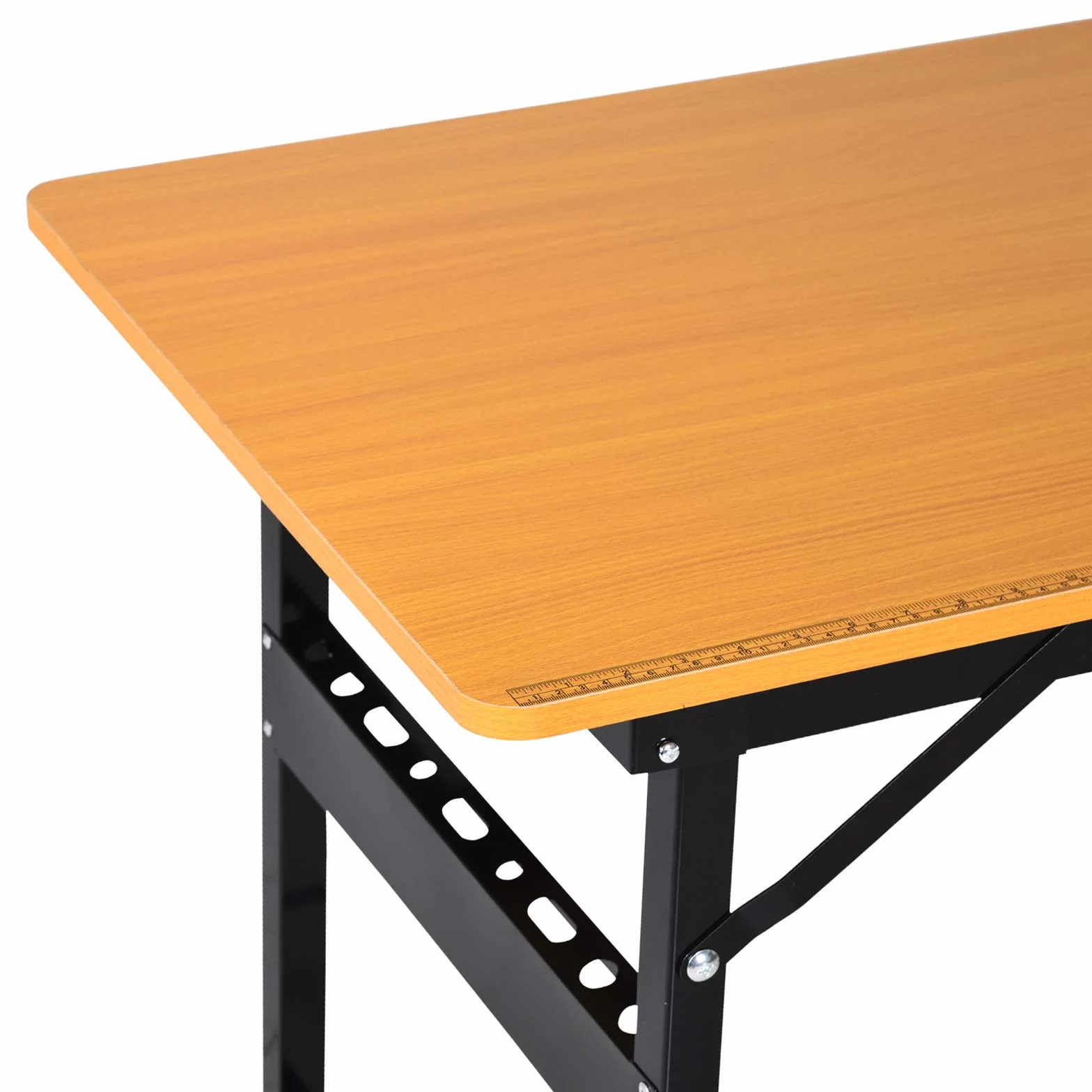 HOMCOM Banco de Trabajo Plegable Mesa con Regla Transportador 100 kg 100x60x75,5 cm Natural Negro