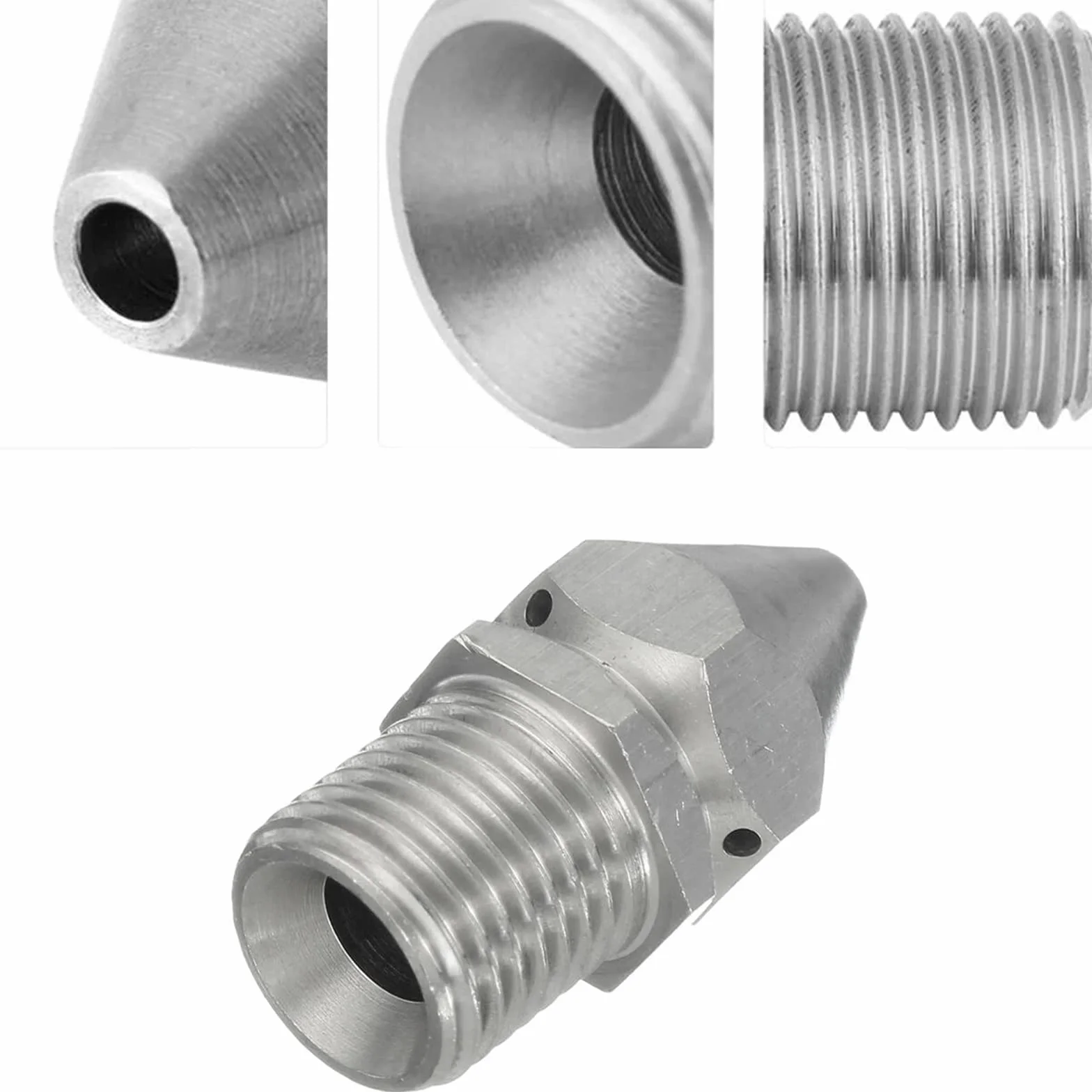 Boquilla de Limpieza de Alcantarillado Tubería de Limpieza de Alcantarillado a Presión Limpieza de La Boquilla de Drenaje de Acero Inoxidable Limpieza de Alcantarillado por Presión 1/4 Cable Exterior