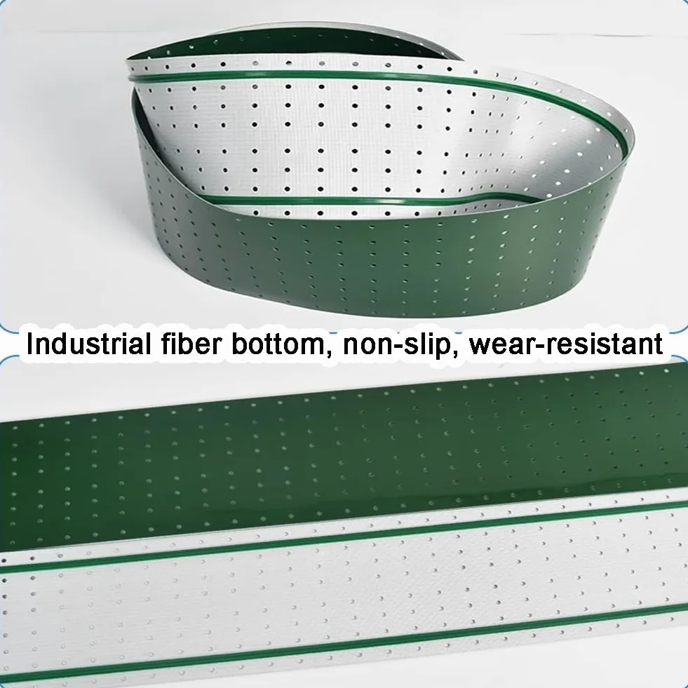 Cinta transportadora de PVC industrial ligera para un transporte eficiente y uso de línea de montaje plana en producción comercial, duradera, flexible y de alto rendimiento, color verde, 0.3 x
