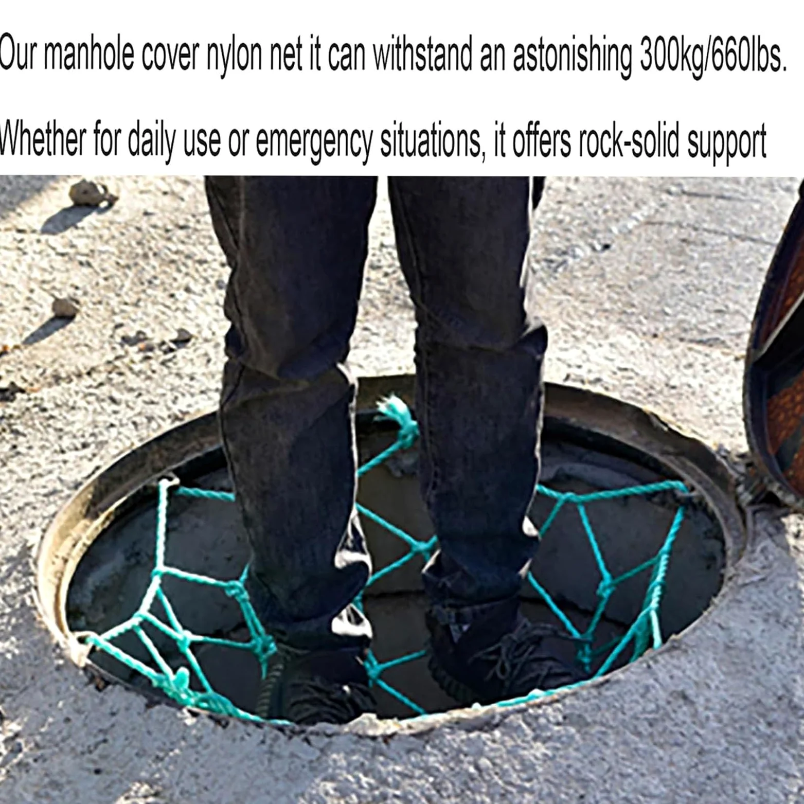 Red de Seguridad anticaídas Well Protect, Adecuada para depósitos de Recogida de Agua, Tapa de alcantarilla de Polietileno con Cubierta de Malla (27 Pulgadas (68,5 cm)).