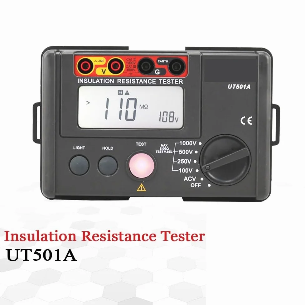 Medidor de resistencia tierra aislamiento 1000V Megger Auto Range Ohm Tester Megóhmetro Voltímetro,Medición de precisión