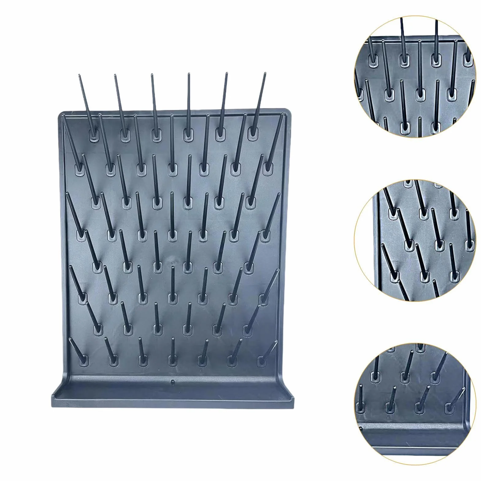 Oshhni Estante de secado de laboratorio, secador de tubos de ensayo, estante de drenaje de secado de laboratorio para cristalería y botellas de laboratorio, GRIS