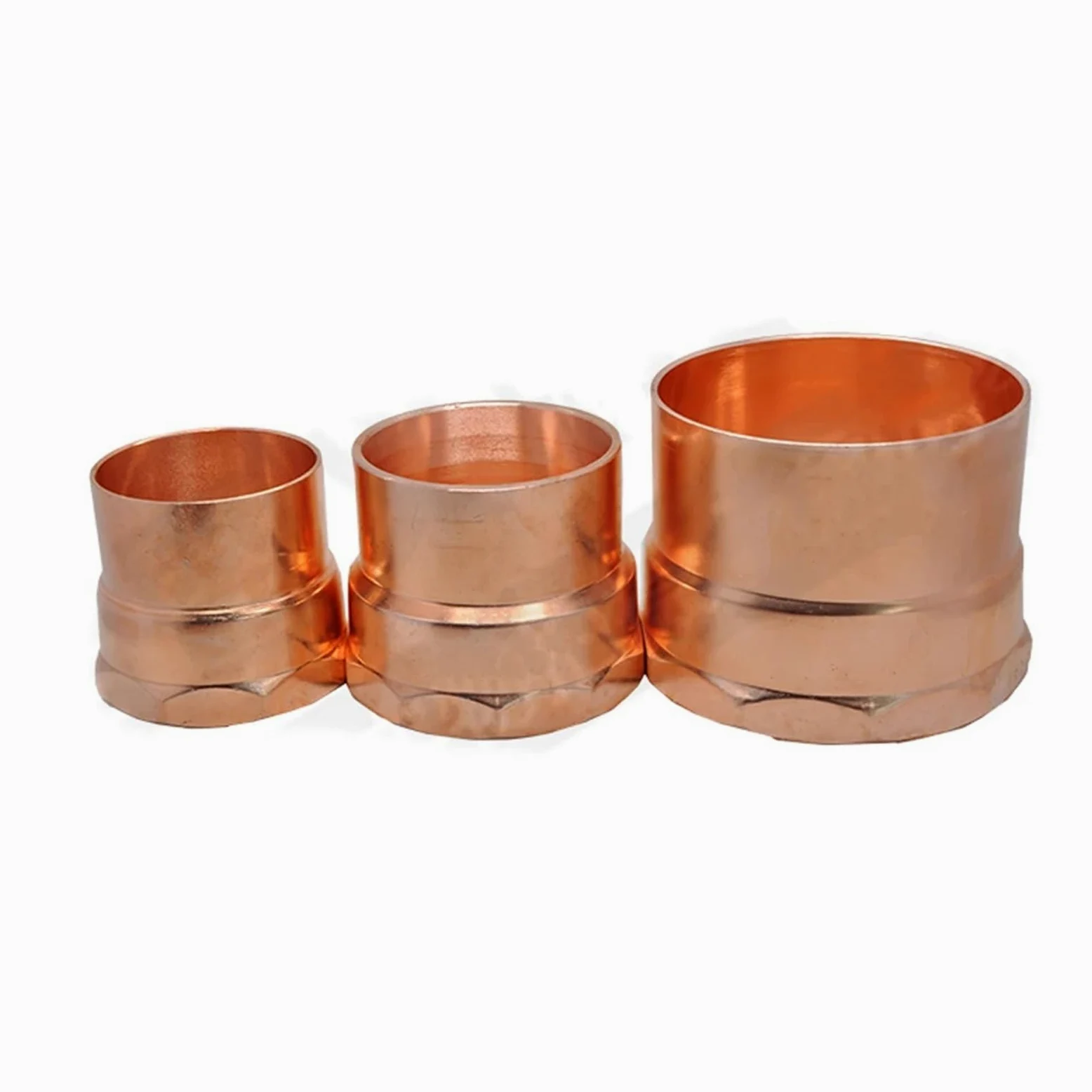 Conector hembra NPT de 1/4", 1/2", 3/4", 1"-2" x 5/8", 7/8"-9/8" de diámetro interior, for soldar, con alimentación final de cobre.(1-1l2 NPT To 41.3mm Female NPT)
