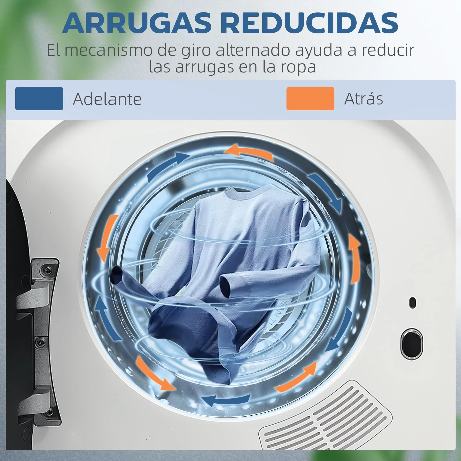 HOMCOM Secadora de Evacuación 4 KG 800W Carga Frontal Tambor Inoxidable Blanco
