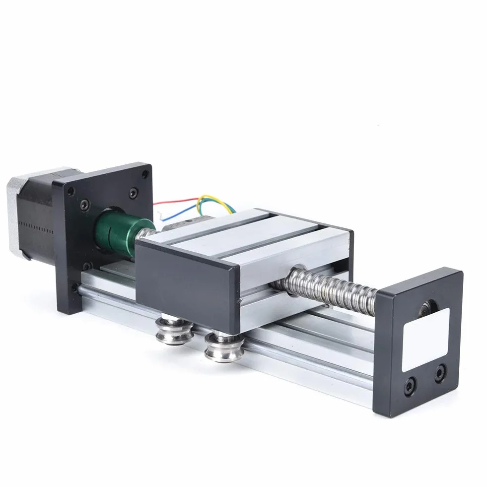 200 mm Deslizador de Riel Lineal, Carrera Tornillo de Bola de Eje Único Riel de Guía Lineal Mesa Deslizante CNC con 42 Motores, Profesional Actuador de Etapa Lineal