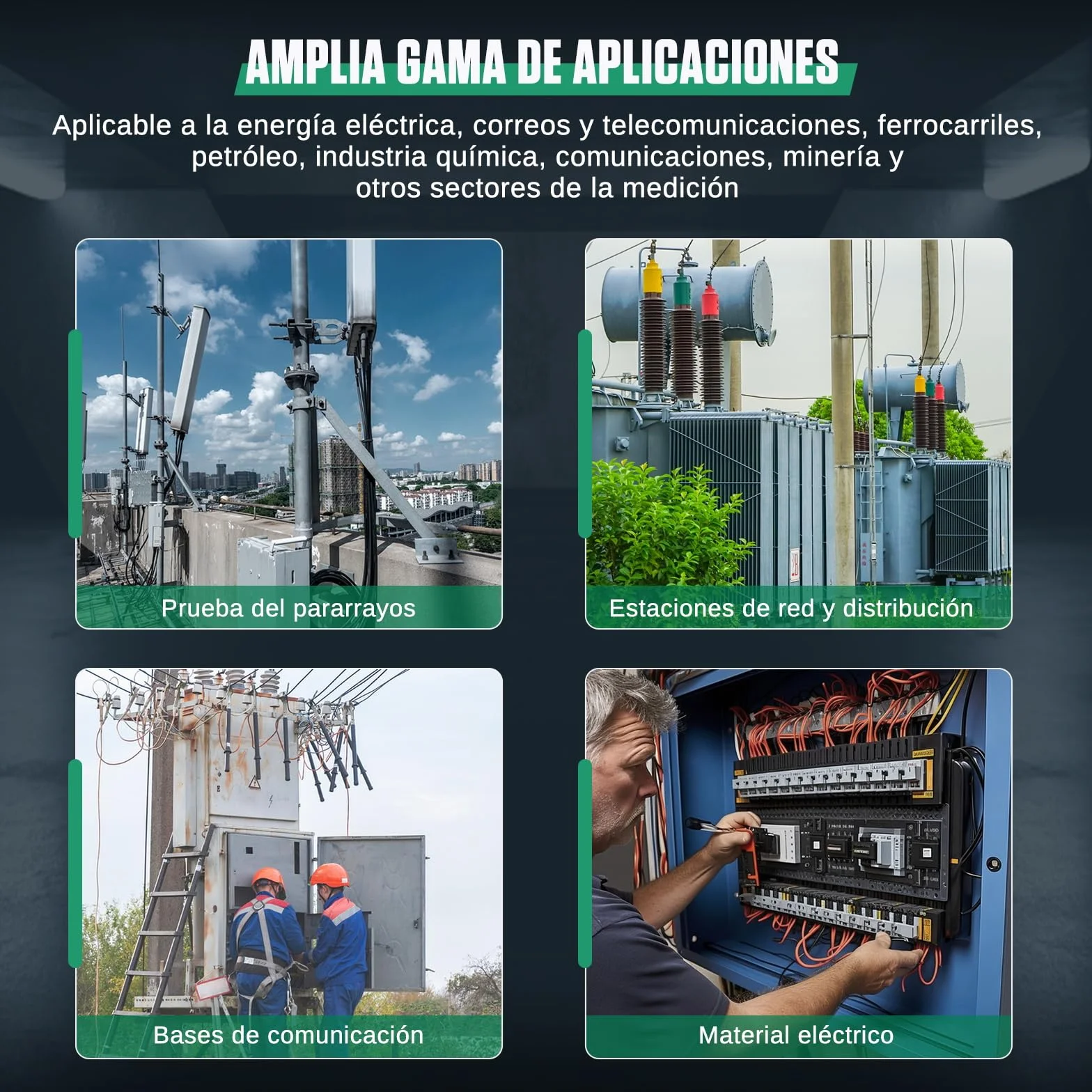KAISAL Probador de Resistencia de Tierra Eléctrica 0~2000Ω Medidor de Resistencia a la Tierra Digital LCD Máquinas de Medición de la Resistencia del Suelo Megohómetro