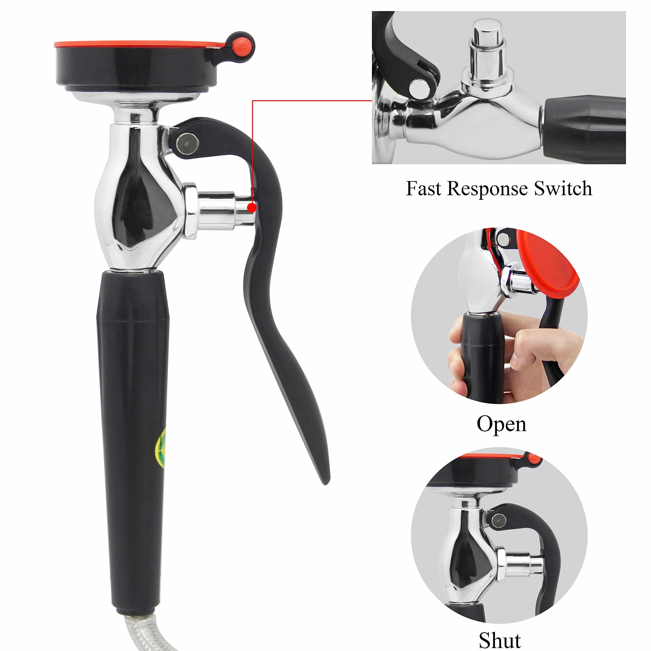 CGOLDENWALL Drench - Manguera de ducha de mano con manguera de acero inoxidable de 1,5 m para laboratorio e industrial
