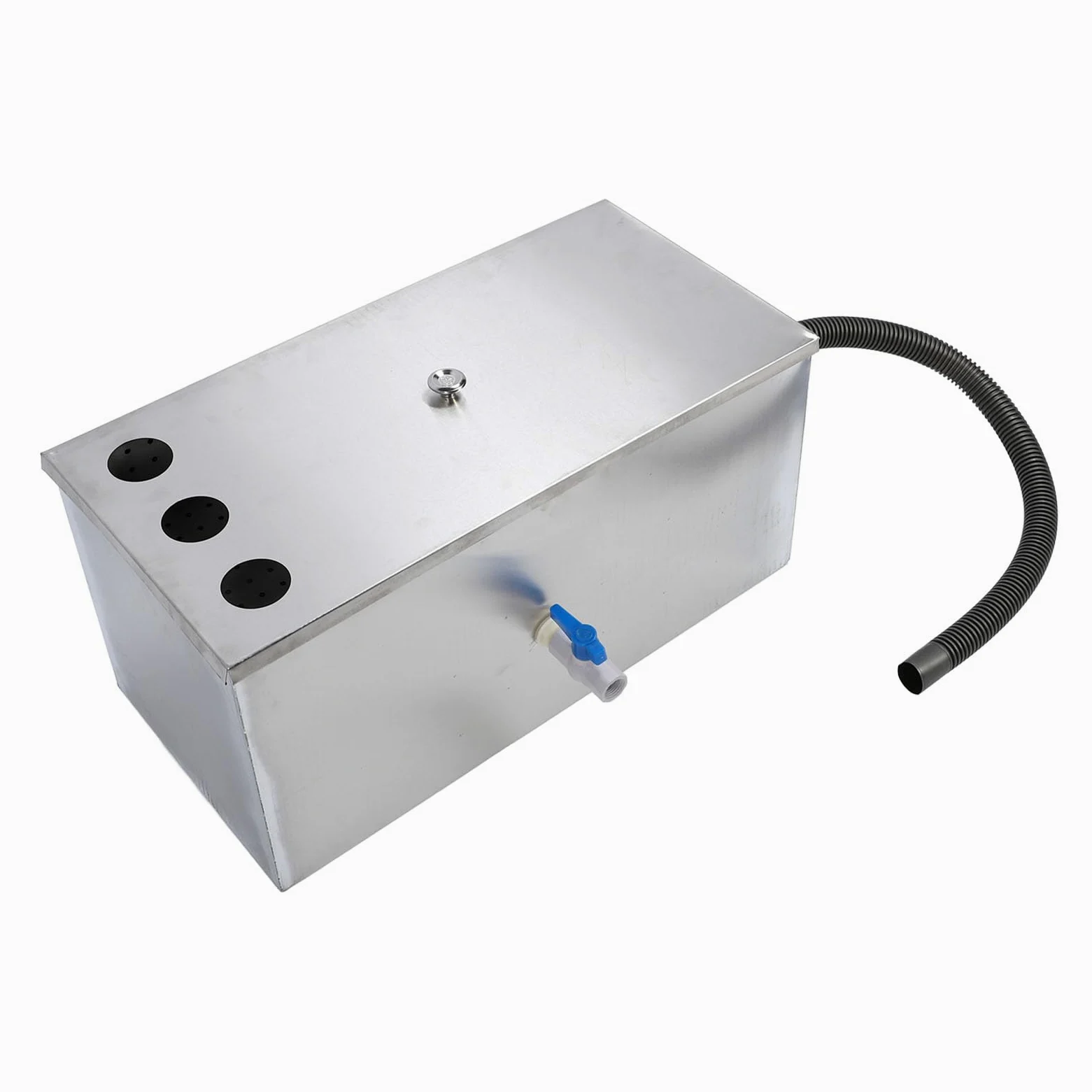 Trampa de Grasa de Acero Inoxidable de 8 Libras, Interceptor de Grasa Comercial de Alta Resistencia de 600 X 300 Mm para Restaurante de Cocina, con Gran Capacidad y Caudal de 4 GPM