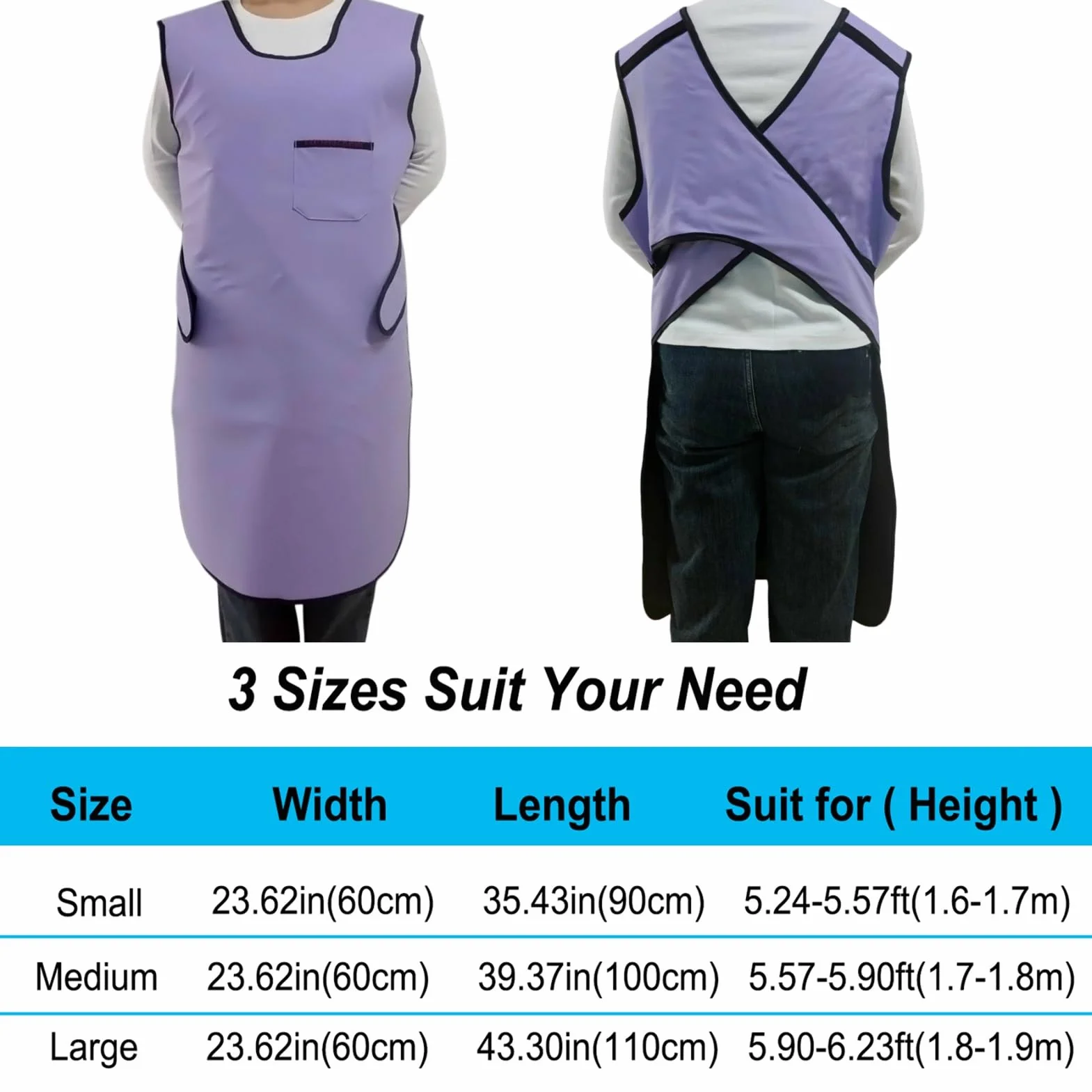 Delantal de Plomo Delantal De Plomo Para Rayos X De 0,35 Mmpb Con Collarín Protector Tiroideo Ajustable. Conjunto De Ropa De Plomo Para Protección Radiológica Para Laboratorio Dental(Small)